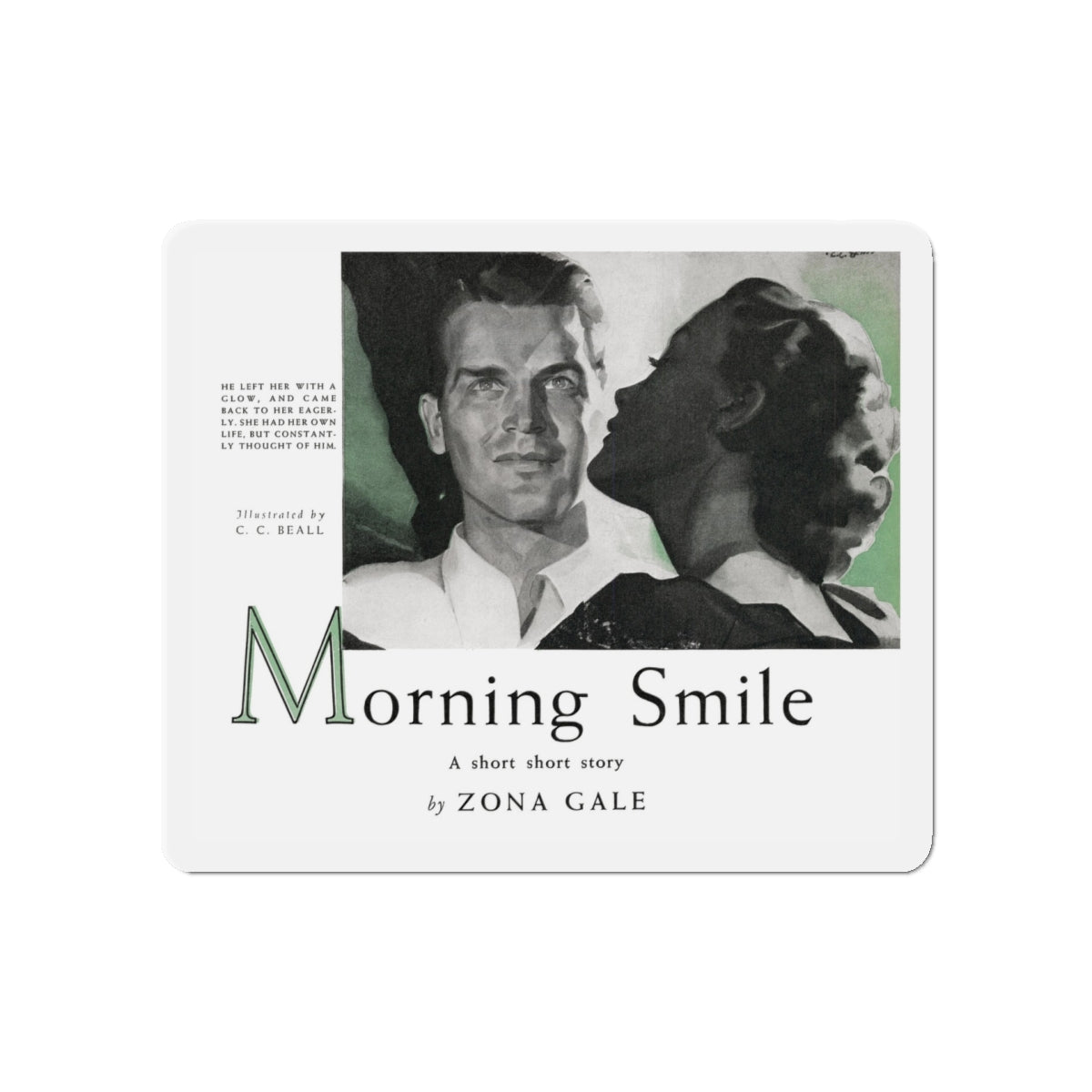 Morning Smile, Rebook, January 1938 (Magazine Illustration) Refrigerator Magnet-5" x 5"-The Sticker Space