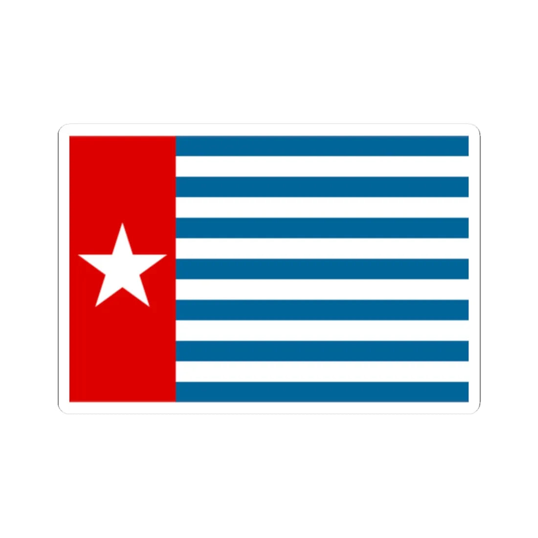 Morning Star flag (Indonesia) STICKER Vinyl Kiss-Cut Decal 2 Inch White - The Sticker Space