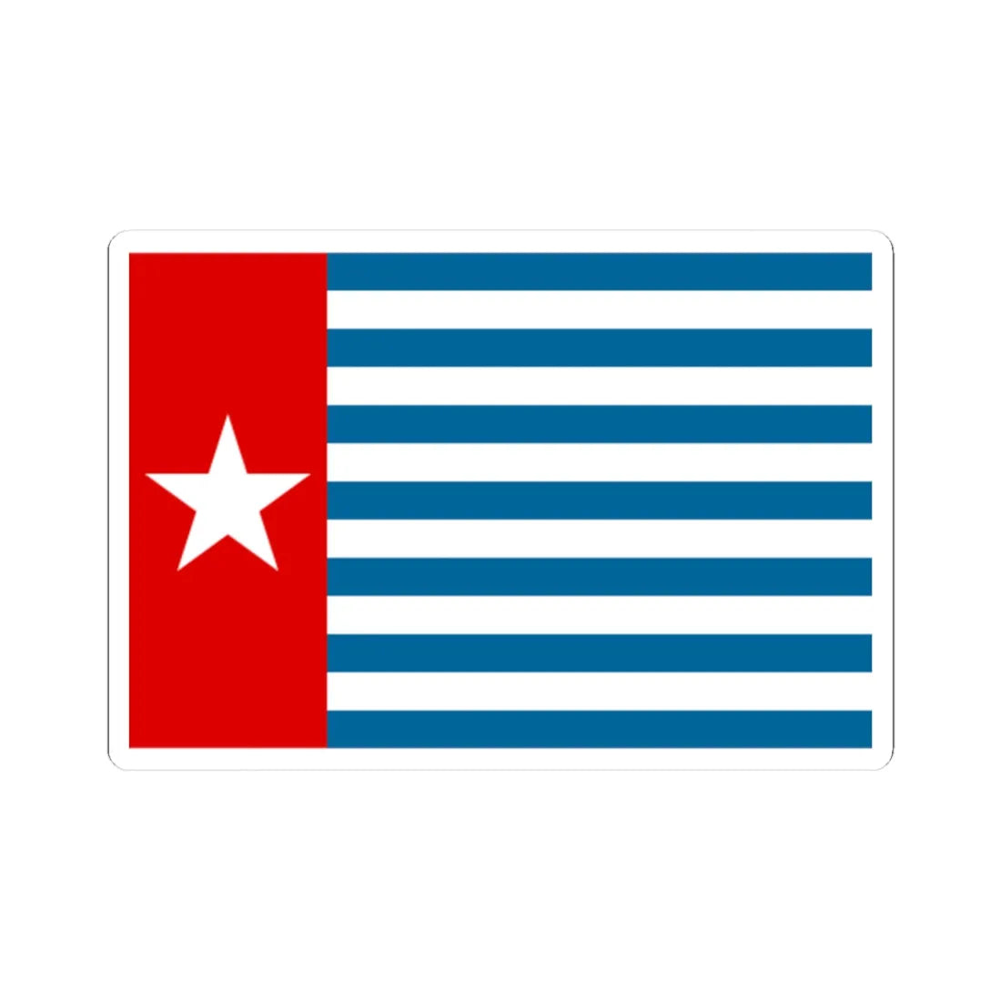 Morning Star flag (Indonesia) STICKER Vinyl Kiss-Cut Decal 3 Inch White - The Sticker Space