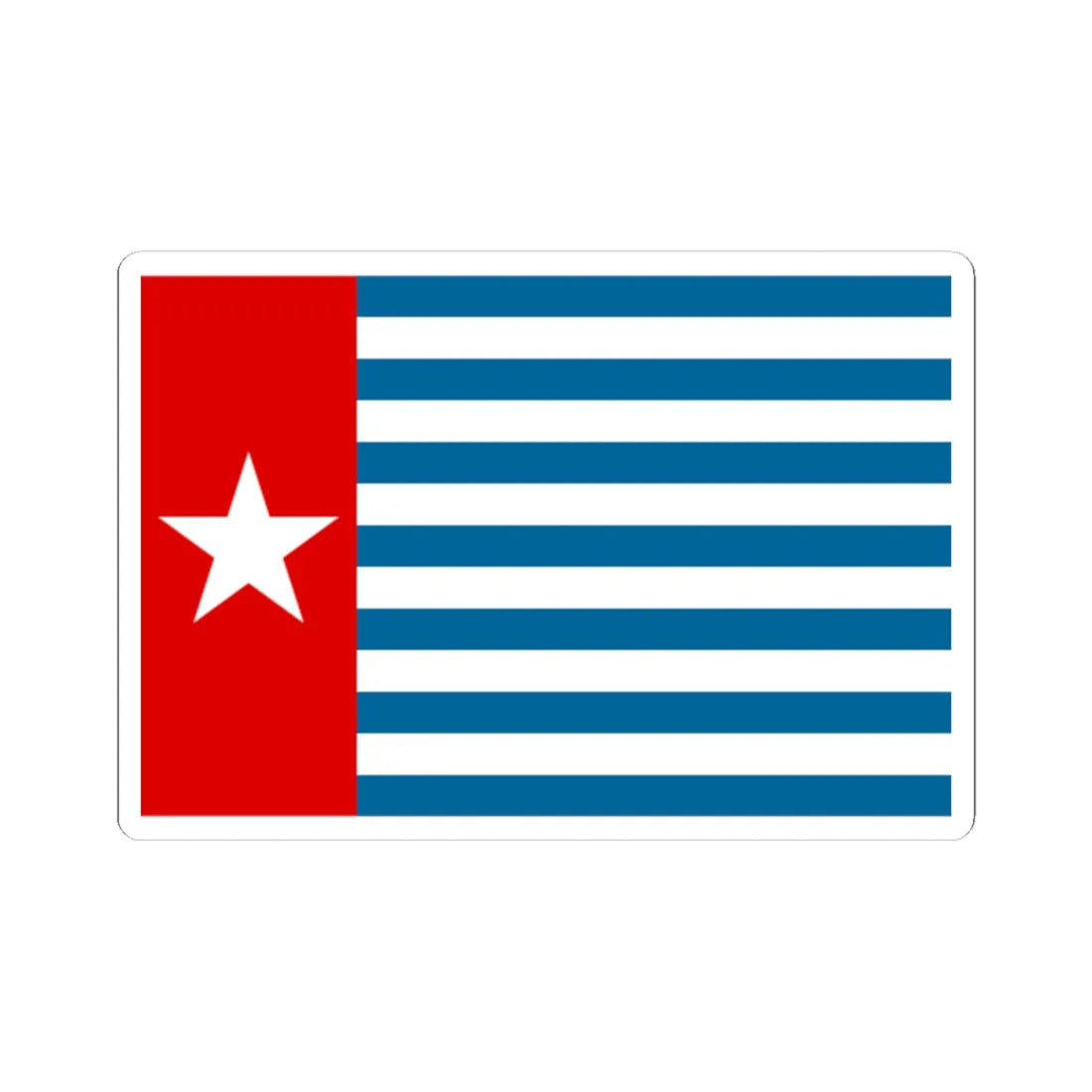 Morning Star flag (Indonesia) STICKER Vinyl Kiss-Cut Decal 4 Inch White - The Sticker Space