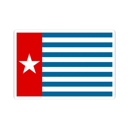 Morning Star flag (Indonesia) STICKER Vinyl Kiss-Cut Decal 4 Inch White - The Sticker Space