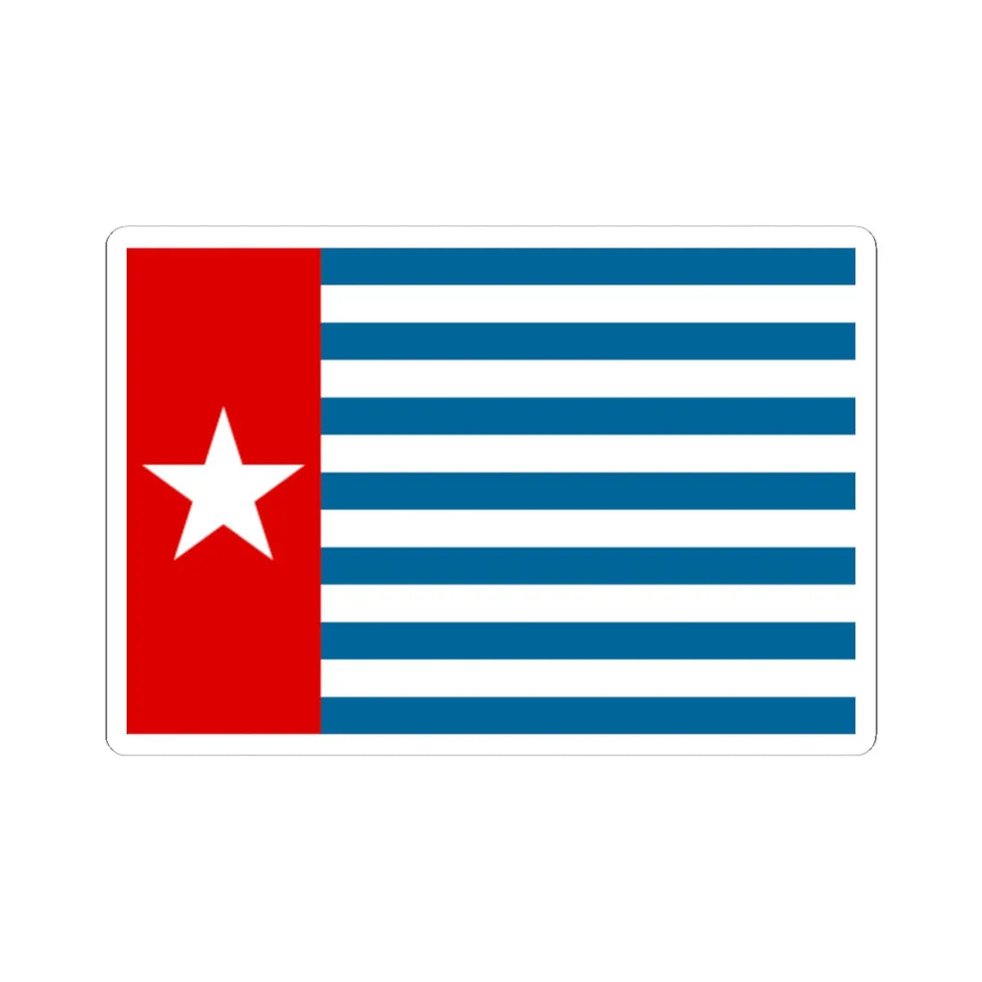 Morning Star flag (Indonesia) STICKER Vinyl Kiss-Cut Decal 6 Inch White - The Sticker Space