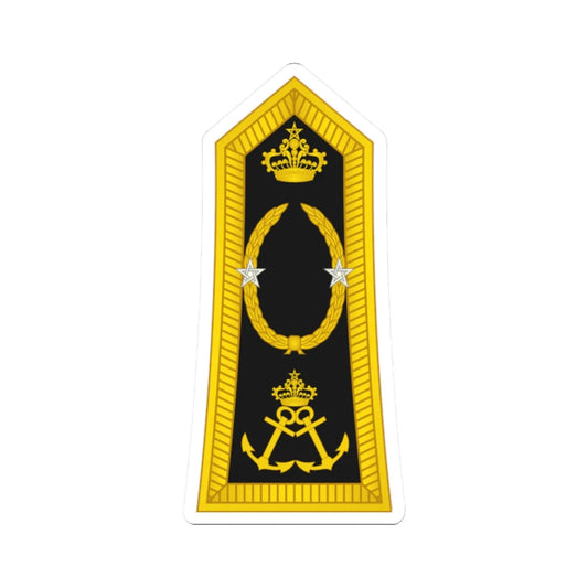 Morocco Navy OF 6 (Morocco) (Military Rank) STICKER Vinyl Kiss-Cut Decal 2 Inch White - The Sticker Space
