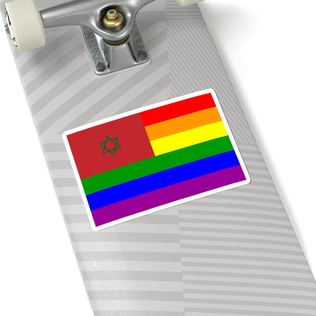 Morocco Rainbow Flag hexagram (Morocco) STICKER Vinyl Kiss-Cut Decal - The Sticker Space