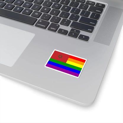 Morocco Rainbow Flag hexagram (Morocco) STICKER Vinyl Kiss-Cut Decal - The Sticker Space