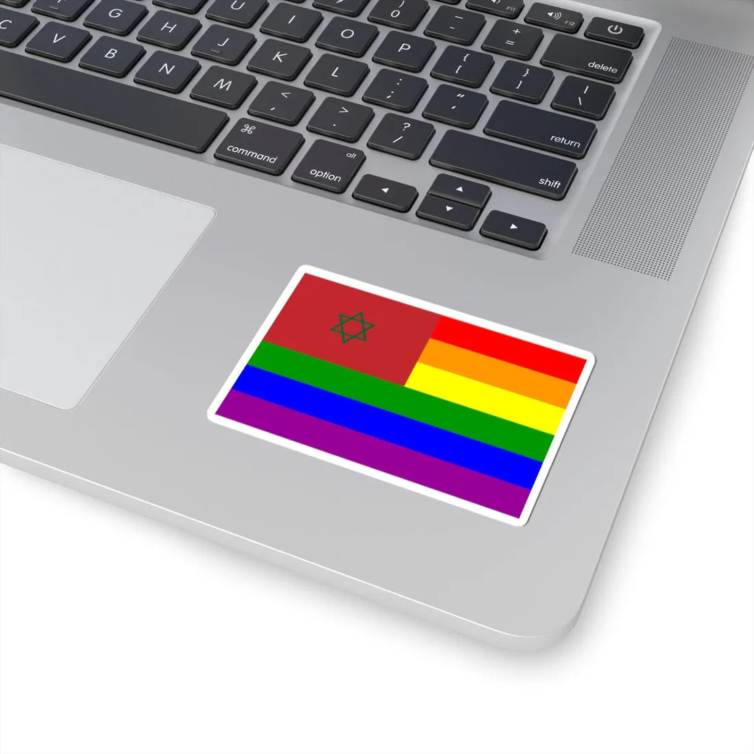 Morocco Rainbow Flag hexagram (Morocco) STICKER Vinyl Kiss-Cut Decal - The Sticker Space