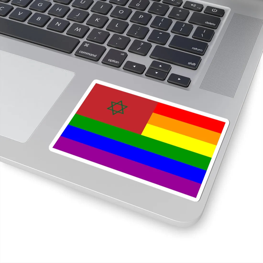 Morocco Rainbow Flag hexagram (Morocco) STICKER Vinyl Kiss-Cut Decal - The Sticker Space