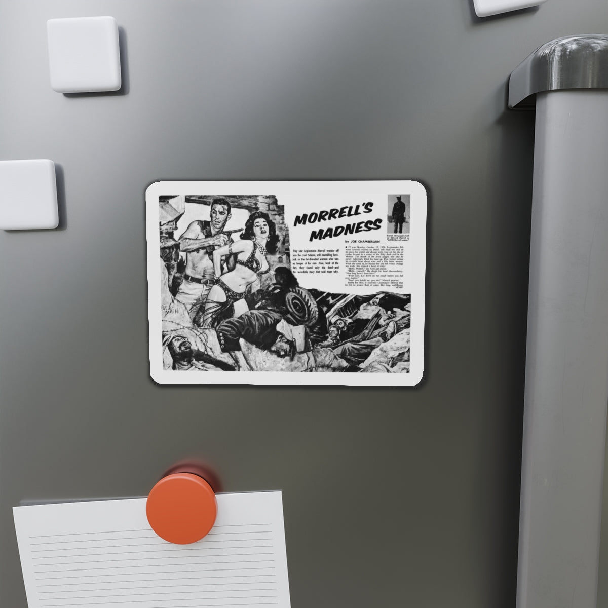 Morrell's Madness, Man's Conquest, October 1959 (Magazine Illustration) Refrigerator Magnet-The Sticker Space