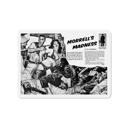 Morrell's Madness, Man's Conquest, October 1959 (Magazine Illustration) Refrigerator Magnet-3" x 3"-The Sticker Space