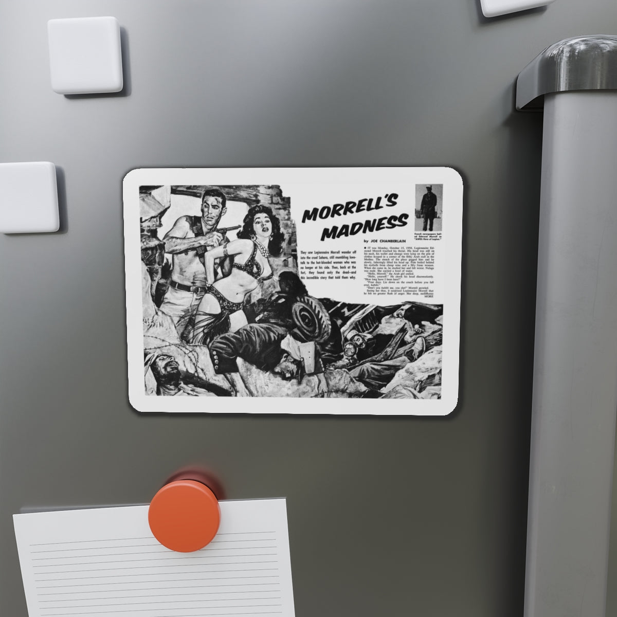 Morrell's Madness, Man's Conquest, October 1959 (Magazine Illustration) Refrigerator Magnet-The Sticker Space