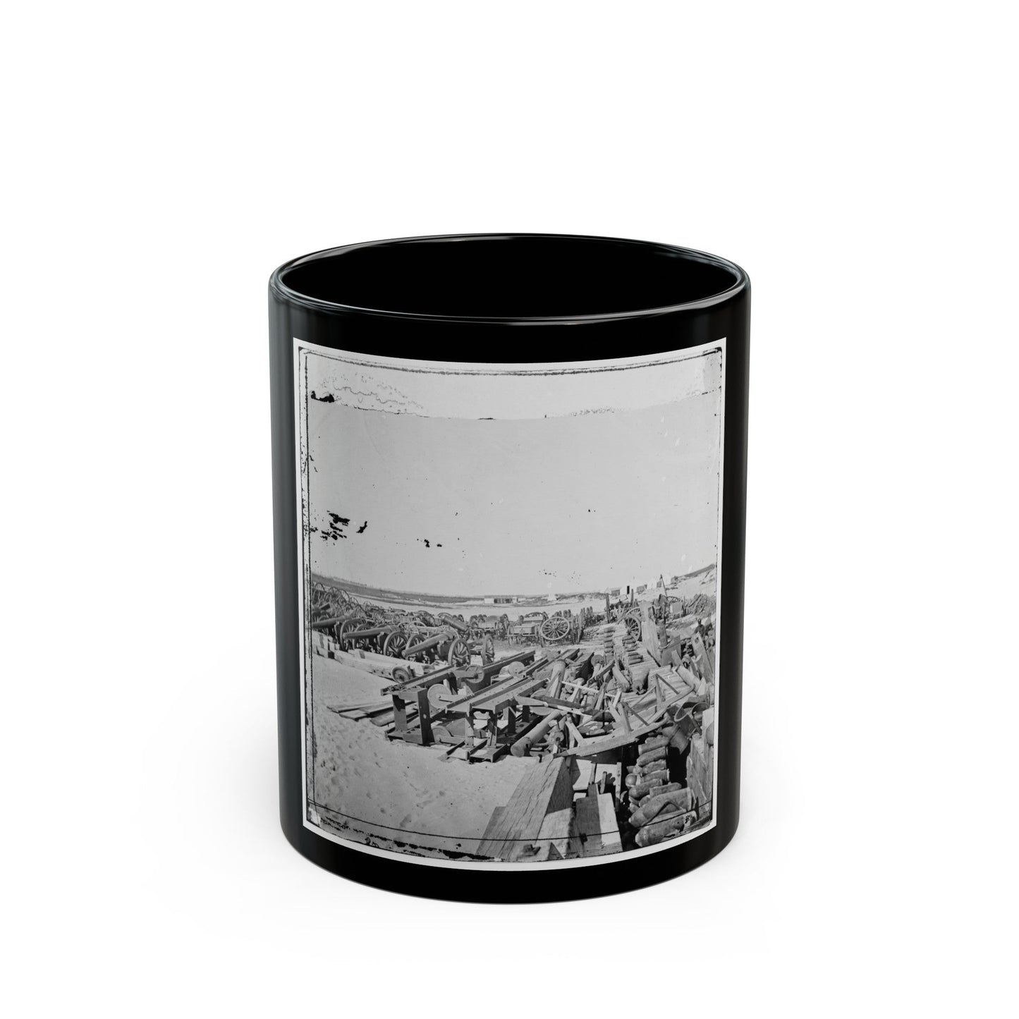 Morris Island, S.C. Ordnance Depot (U.S. Civil War) Black Coffee Mug-11oz-The Sticker Space