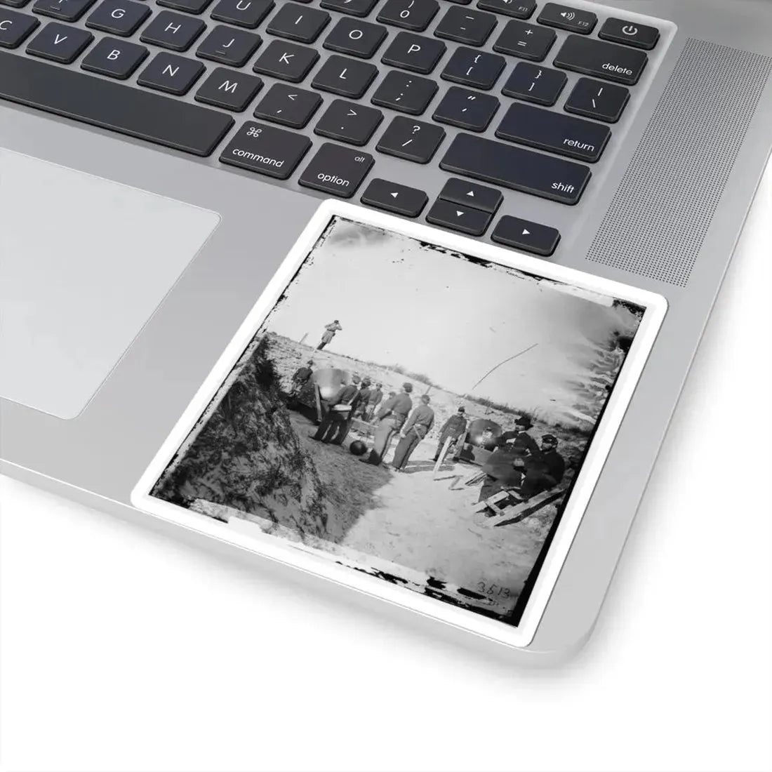 Morris Island, S.C. Federal Mortars Aimed at Fort Sumter, With Crews (U.S. Civil War) STICKER Vinyl Kiss-Cut Decal - The Sticker Space