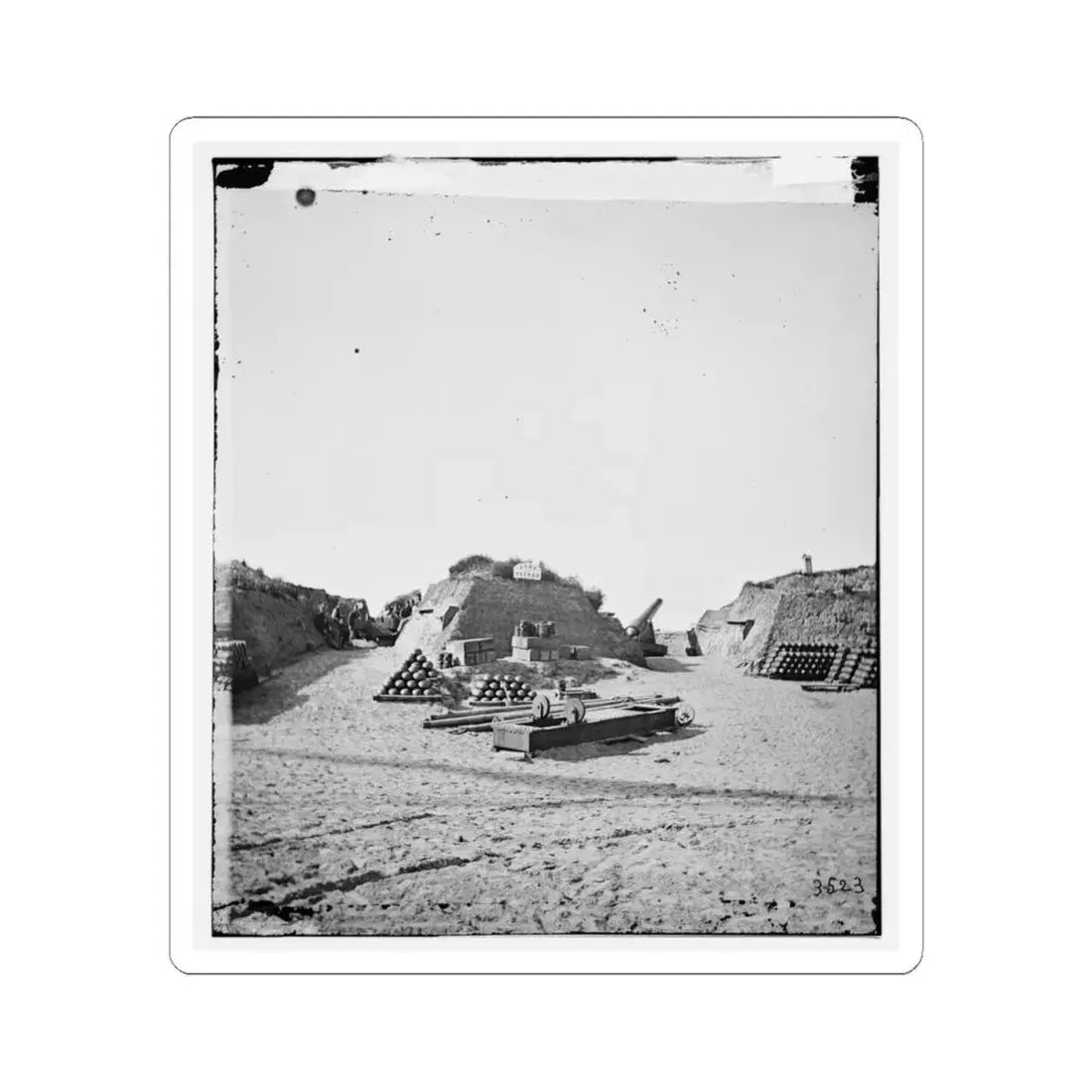 Morris Island, S.C. Interior View of Fort Putnam (U.S. Civil War) STICKER Vinyl Kiss-Cut Decal 4 Inch White - The Sticker Space