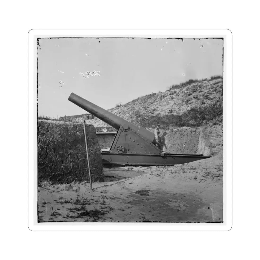 Morris Island, S.C. Interior View With Another Mounted Gun, Fort Putnam (U.S. Civil War) STICKER Vinyl Kiss-Cut Decal 6 Inch White - The Sticker Space