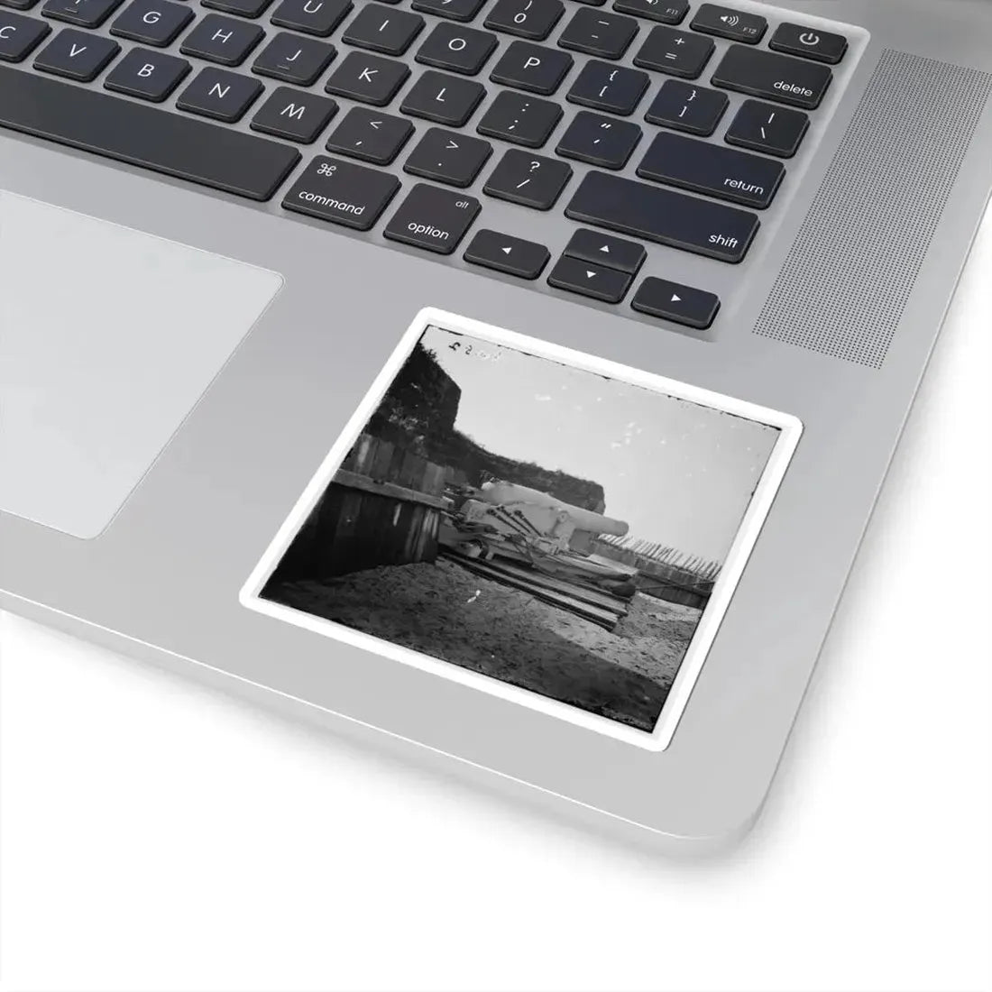 Morris Island, S.C. Interior View With Mounted Gun, Fort Putnam (U.S. Civil War) STICKER Vinyl Kiss-Cut Decal - The Sticker Space