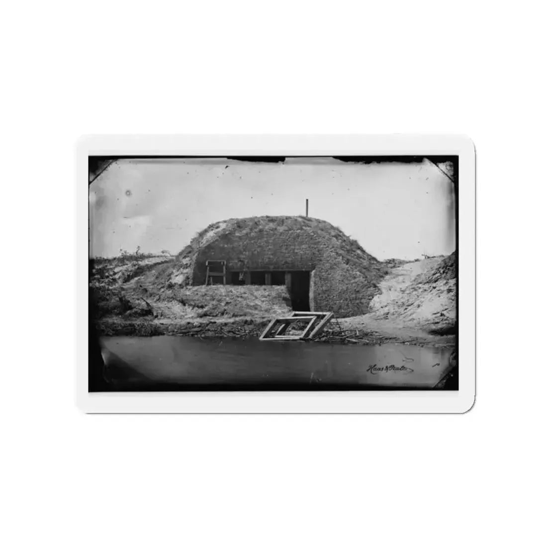 Morris Island, South Carolina. Bombproof For Telegraph Operator In Trenches (U.S. Civil War) Refrigerator Magnet 2 Inch Die-Cut - The Sticker Space