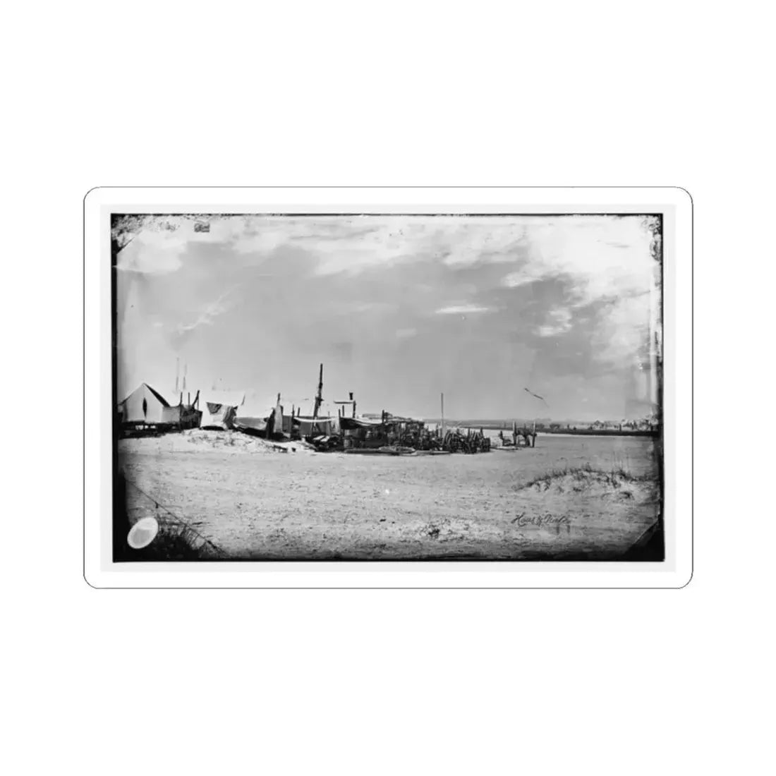 Morris Island, South Carolina. Unidentified Camp 003 (U.S. Civil War) STICKER Vinyl Kiss-Cut Decal 2 Inch White - The Sticker Space