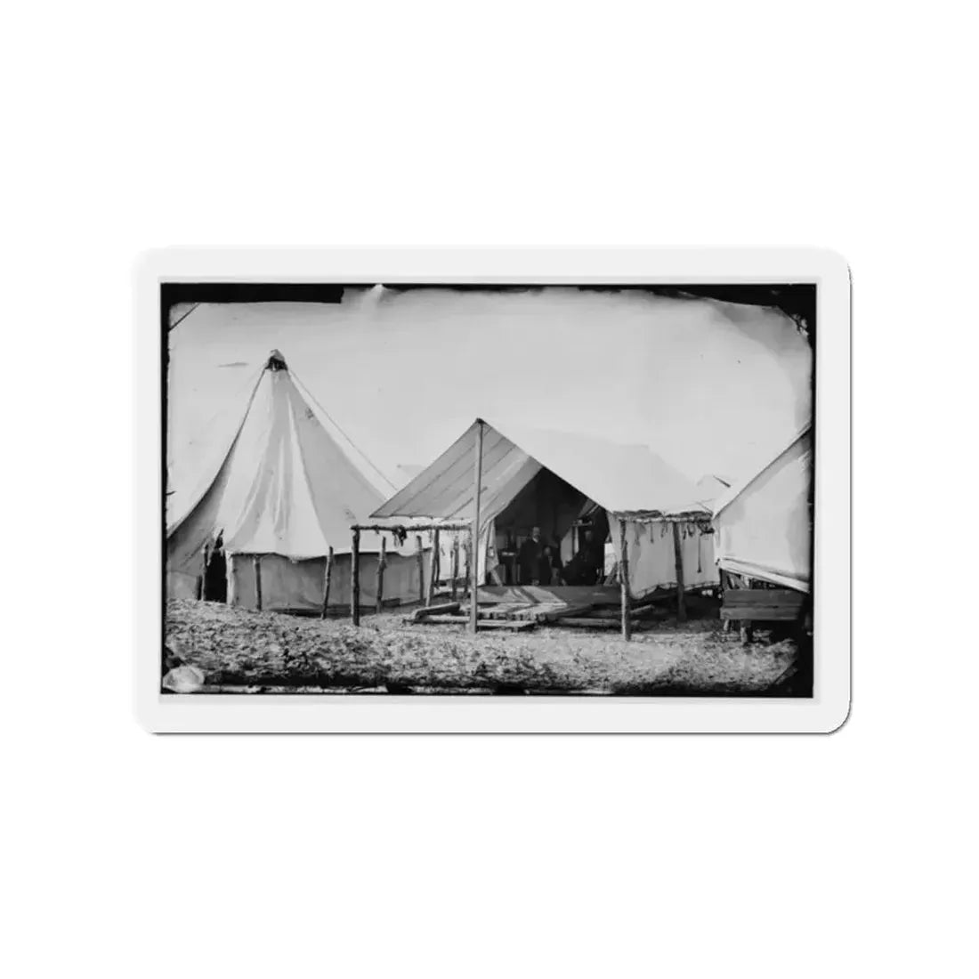 Morris Island, South Carolina. Unidentified Camp Scene (U.S. Civil War) Refrigerator Magnet 2 Inch Die-Cut - The Sticker Space