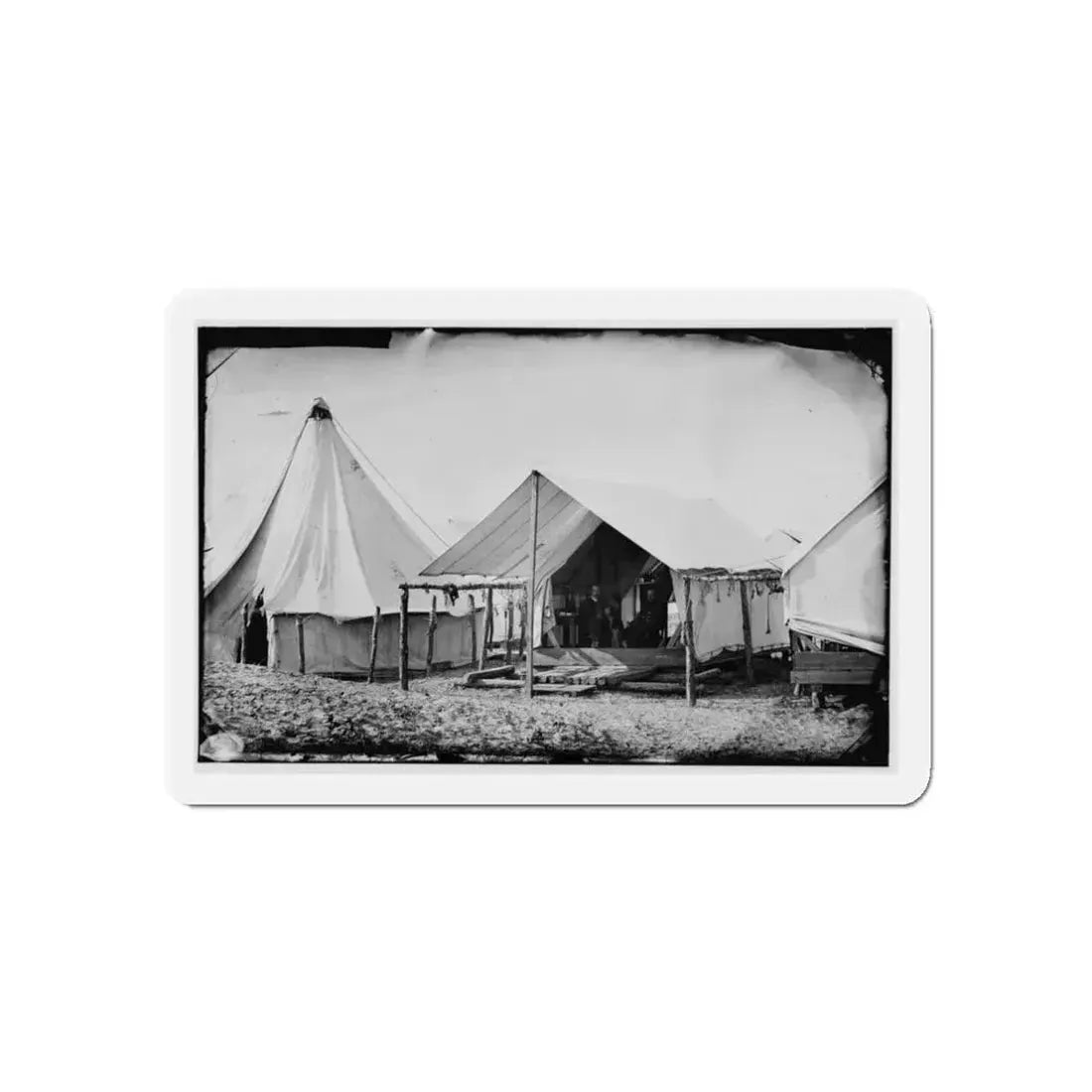 Morris Island, South Carolina. Unidentified Camp Scene (U.S. Civil War) Refrigerator Magnet 3 Inch Die-Cut - The Sticker Space