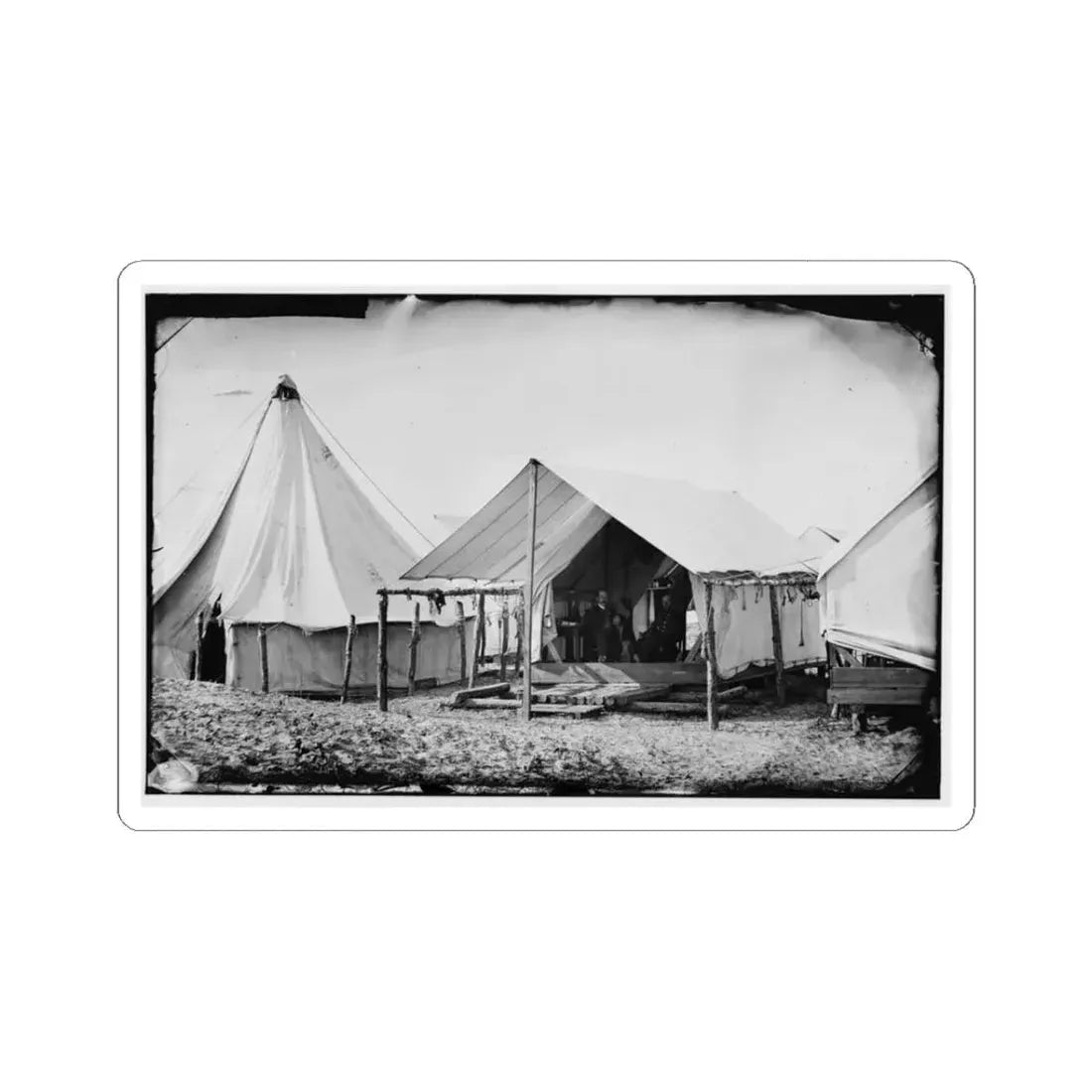 Morris Island, South Carolina. Unidentified Camp Scene (U.S. Civil War) STICKER Vinyl Kiss-Cut Decal 3 Inch White - The Sticker Space