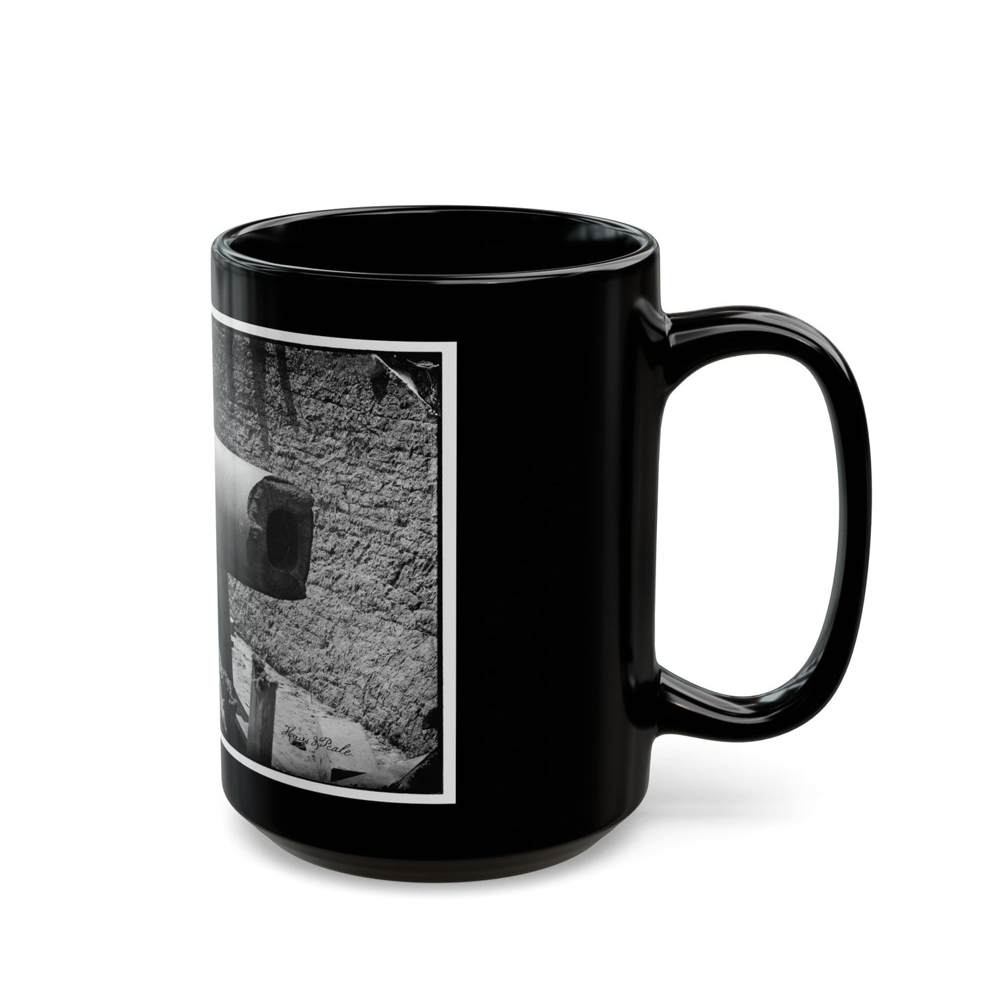 Morris Island, South Carolina. 300-Poinder Parrot Rifle After Bursting Of Muzzle (U.S. Civil War) Black Coffee Mug-The Sticker Space