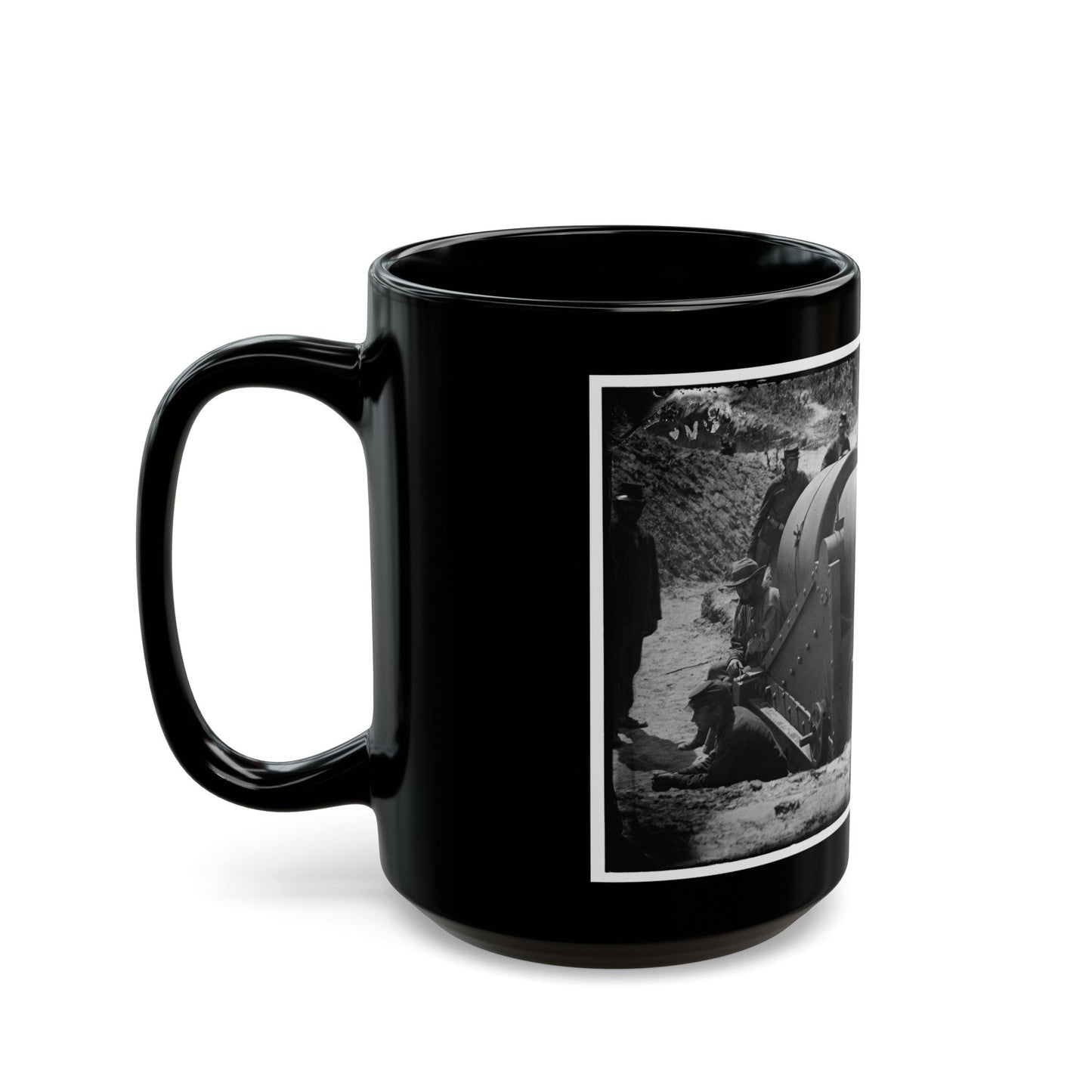 Morris Island, South Carolina. 300-Poinder Parrot Rifle After Bursting Of Muzzle (U.S. Civil War) Black Coffee Mug-The Sticker Space