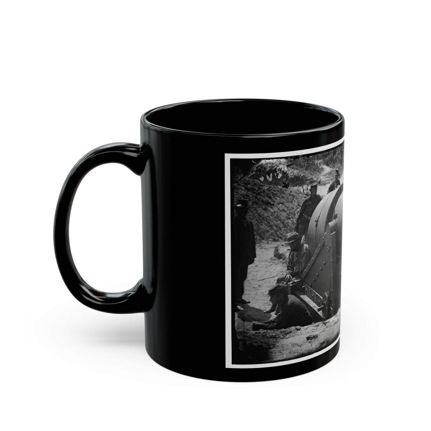 Morris Island, South Carolina. 300-Poinder Parrot Rifle After Bursting Of Muzzle (U.S. Civil War) Black Coffee Mug-The Sticker Space