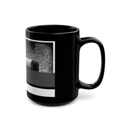 Morris Island, South Carolina. 300-Pounder Parrot Rifle After Bursting Of Muzzle (U.S. Civil War) Black Coffee Mug-The Sticker Space