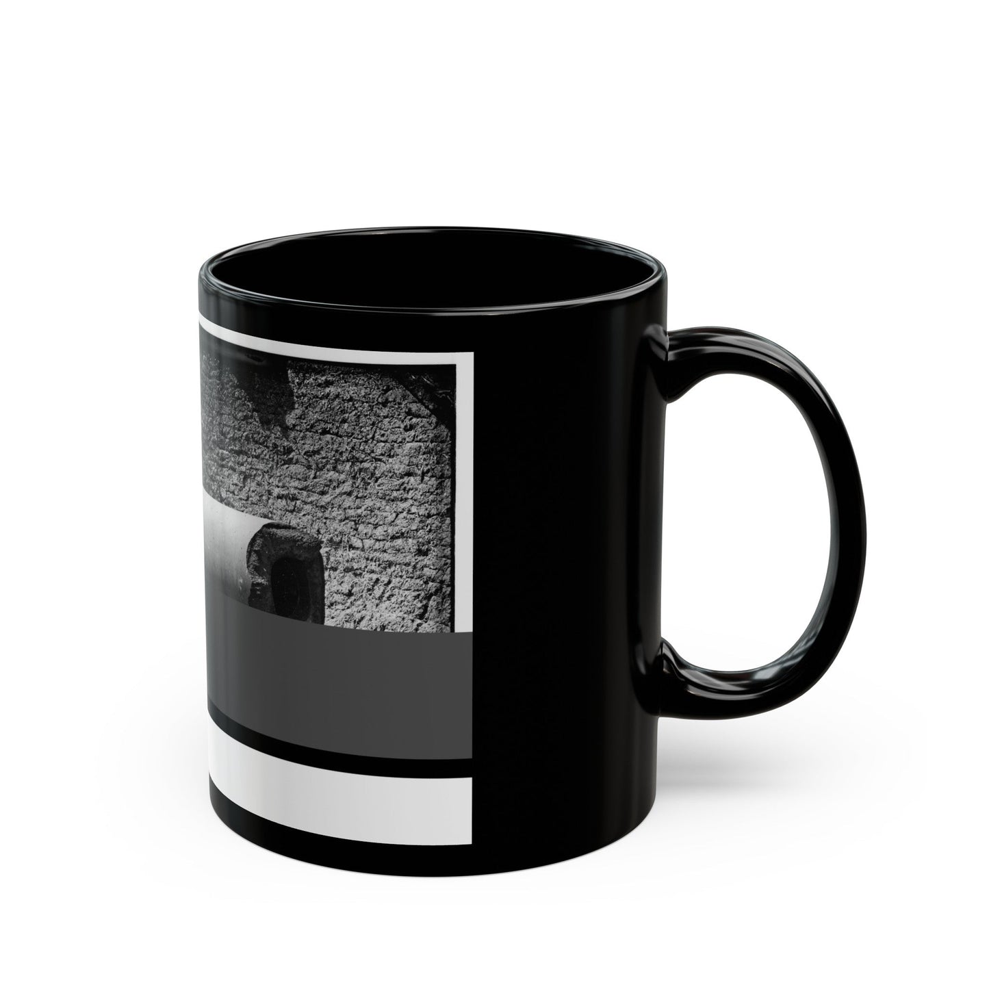 Morris Island, South Carolina. 300-Pounder Parrot Rifle After Bursting Of Muzzle (U.S. Civil War) Black Coffee Mug-The Sticker Space