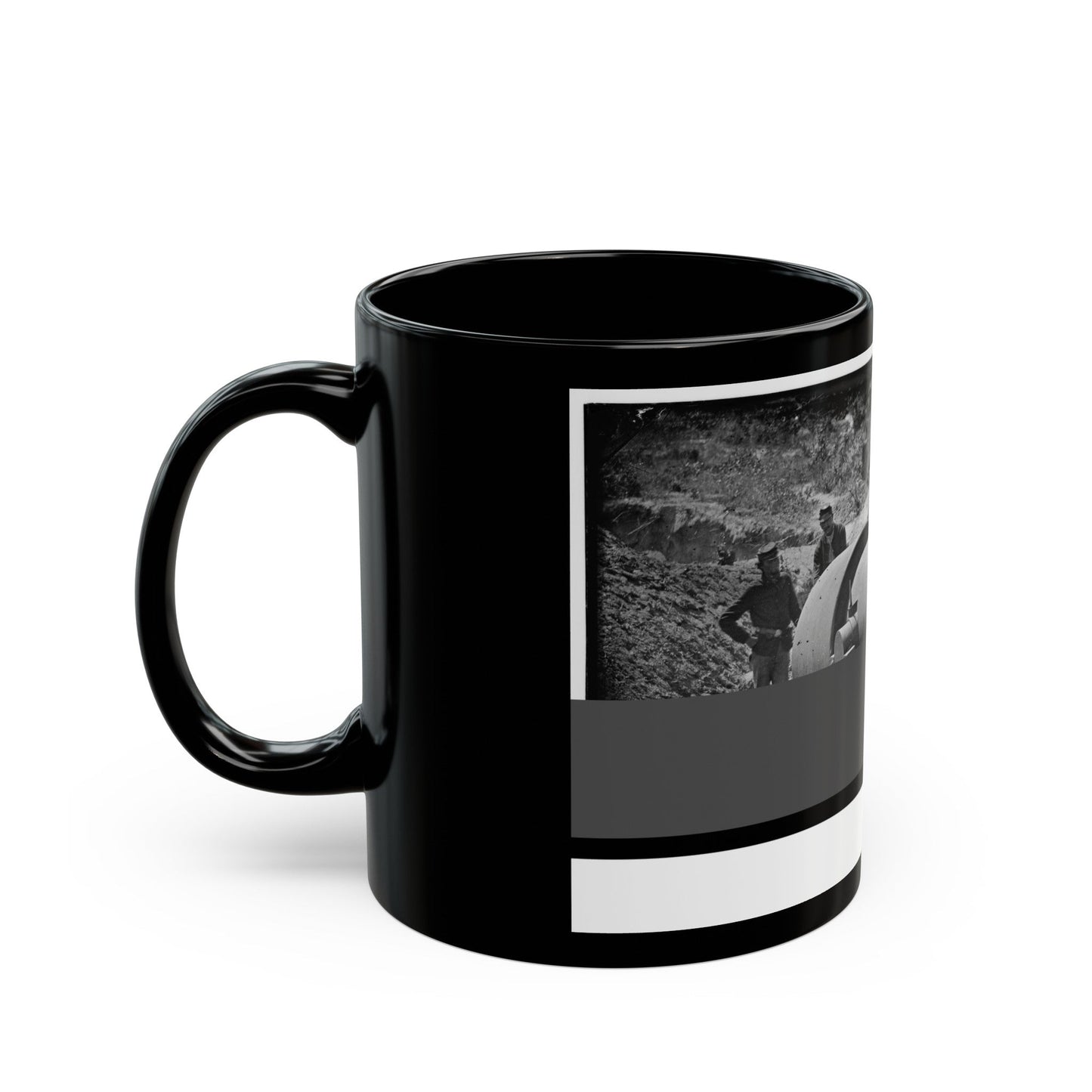 Morris Island, South Carolina. 300-Pounder Parrot Rifle After Bursting Of Muzzle (U.S. Civil War) Black Coffee Mug-The Sticker Space