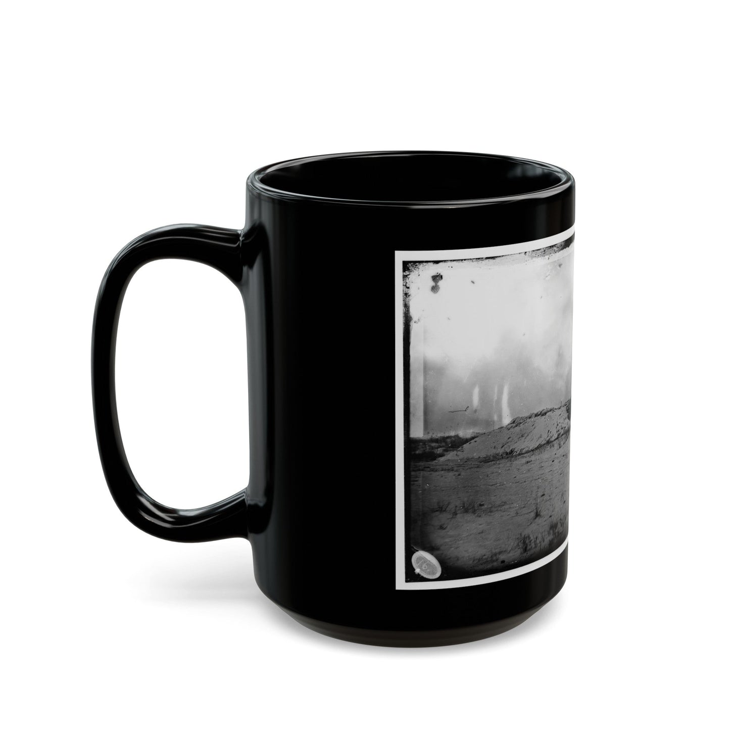 Morris Island, South Carolina. Battery Weed. Five 10-Inch Siege Mortars (U.S. Civil War) Black Coffee Mug-The Sticker Space