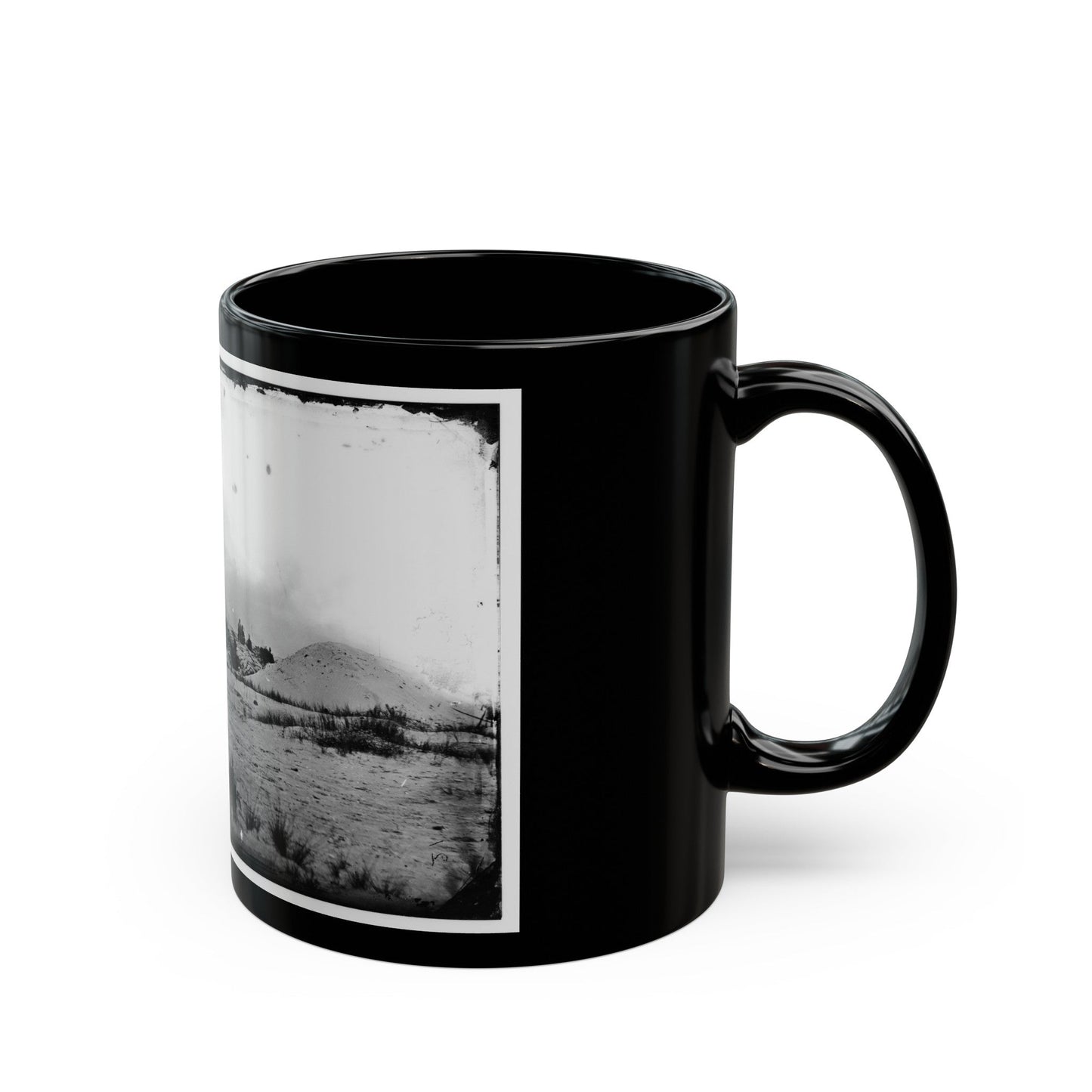 Morris Island, South Carolina. Battery Weed. Five 10-Inch Siege Mortars (U.S. Civil War) Black Coffee Mug-The Sticker Space