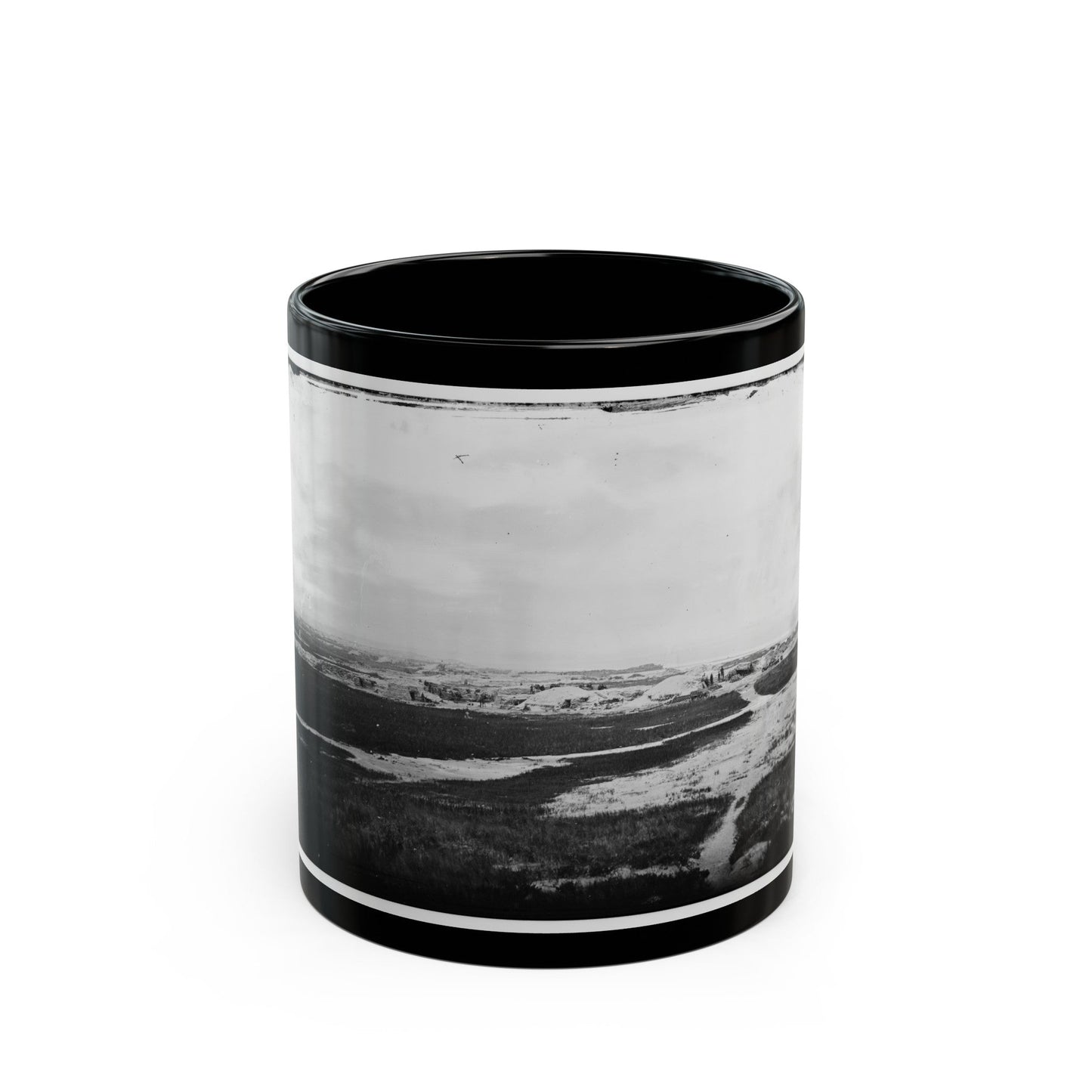 Morris Island, South Carolina. First Parallel (U.S. Civil War) Black Coffee Mug-11oz-The Sticker Space