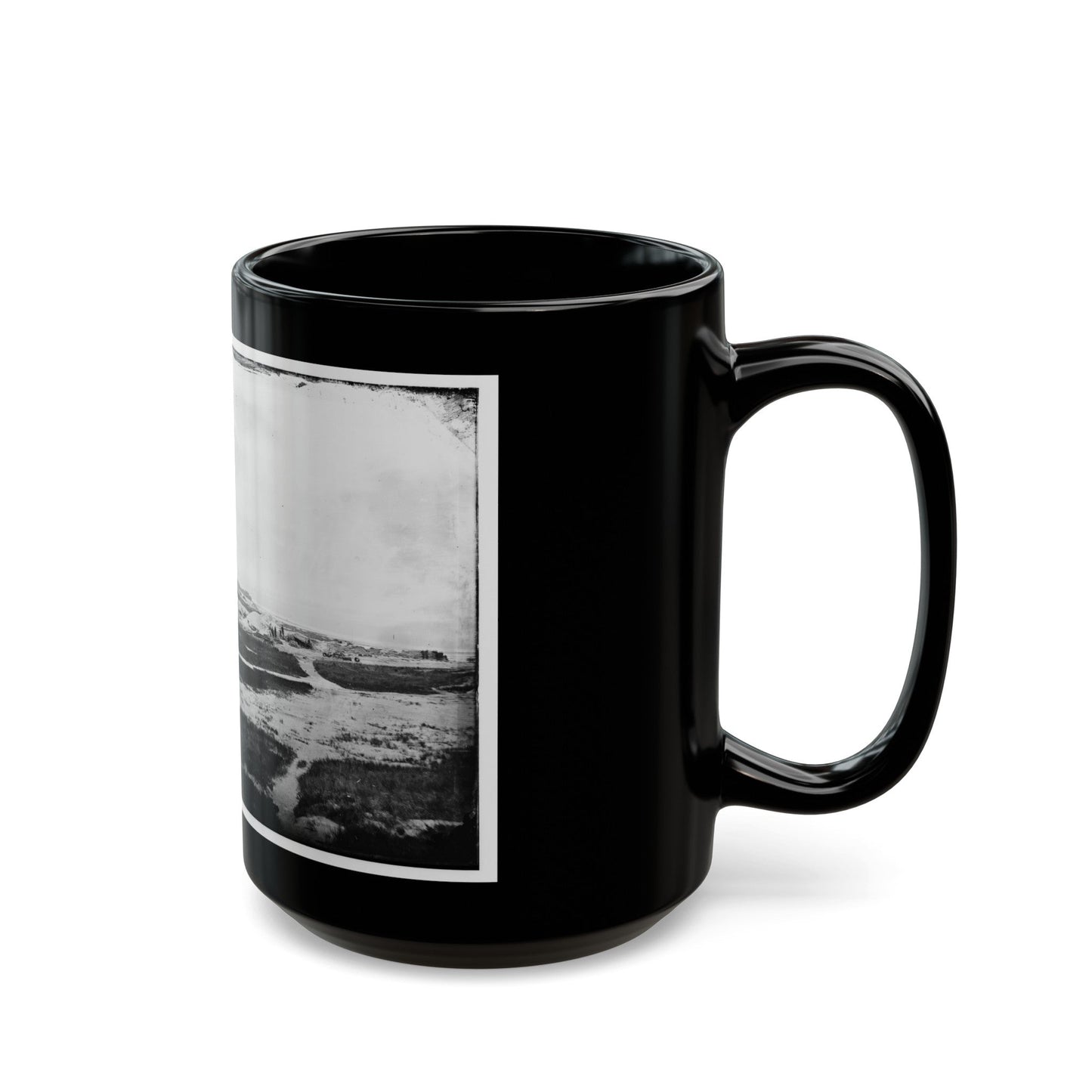 Morris Island, South Carolina. First Parallel (U.S. Civil War) Black Coffee Mug-The Sticker Space