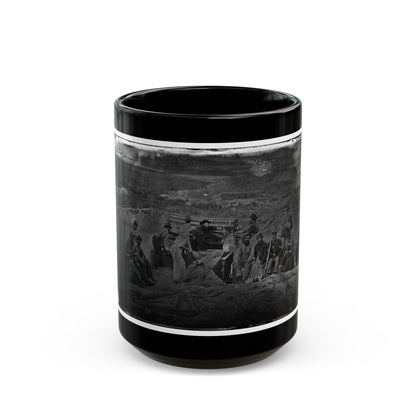 Morris Island, South Carolina. Full Sap (U.S. Civil War) Black Coffee Mug-15oz-The Sticker Space