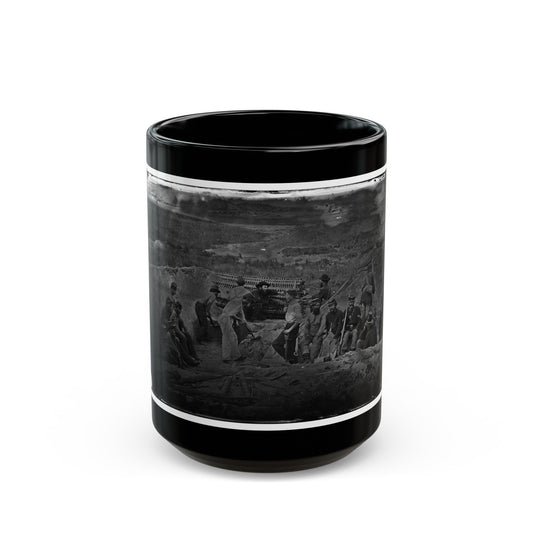 Morris Island, South Carolina. Full Sap (U.S. Civil War) Black Coffee Mug-15oz-The Sticker Space