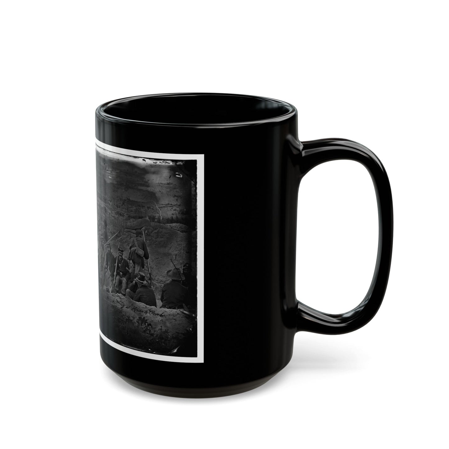 Morris Island, South Carolina. Full Sap (U.S. Civil War) Black Coffee Mug-The Sticker Space