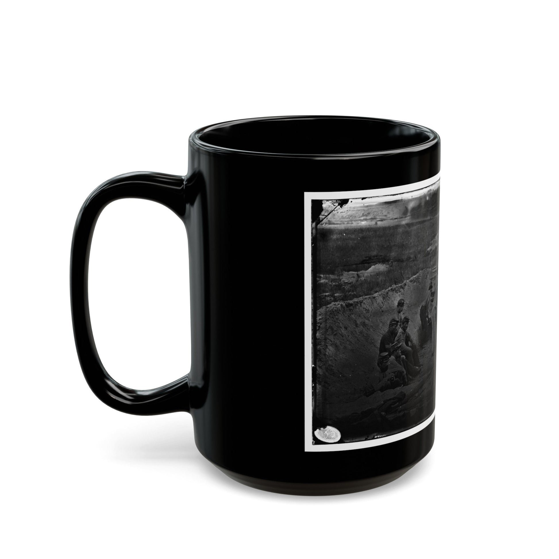 Morris Island, South Carolina. Full Sap (U.S. Civil War) Black Coffee Mug-The Sticker Space