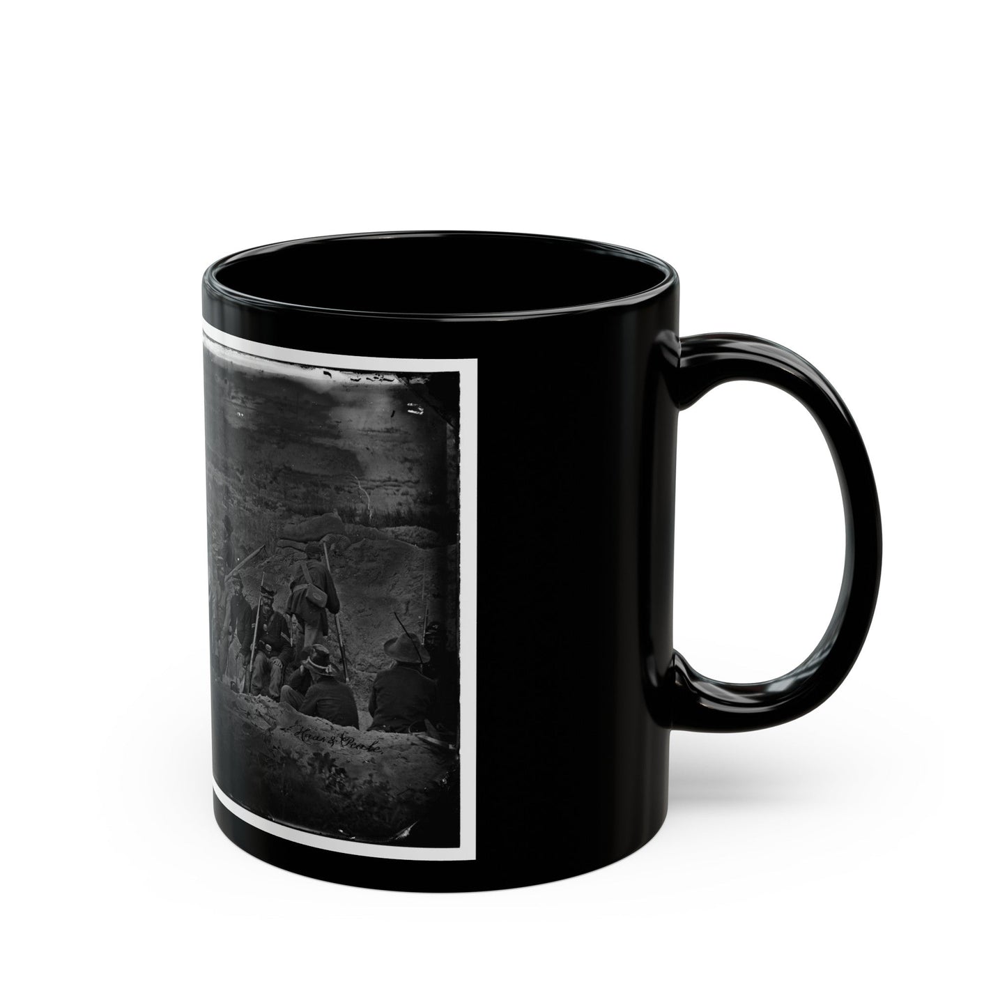 Morris Island, South Carolina. Full Sap (U.S. Civil War) Black Coffee Mug-The Sticker Space