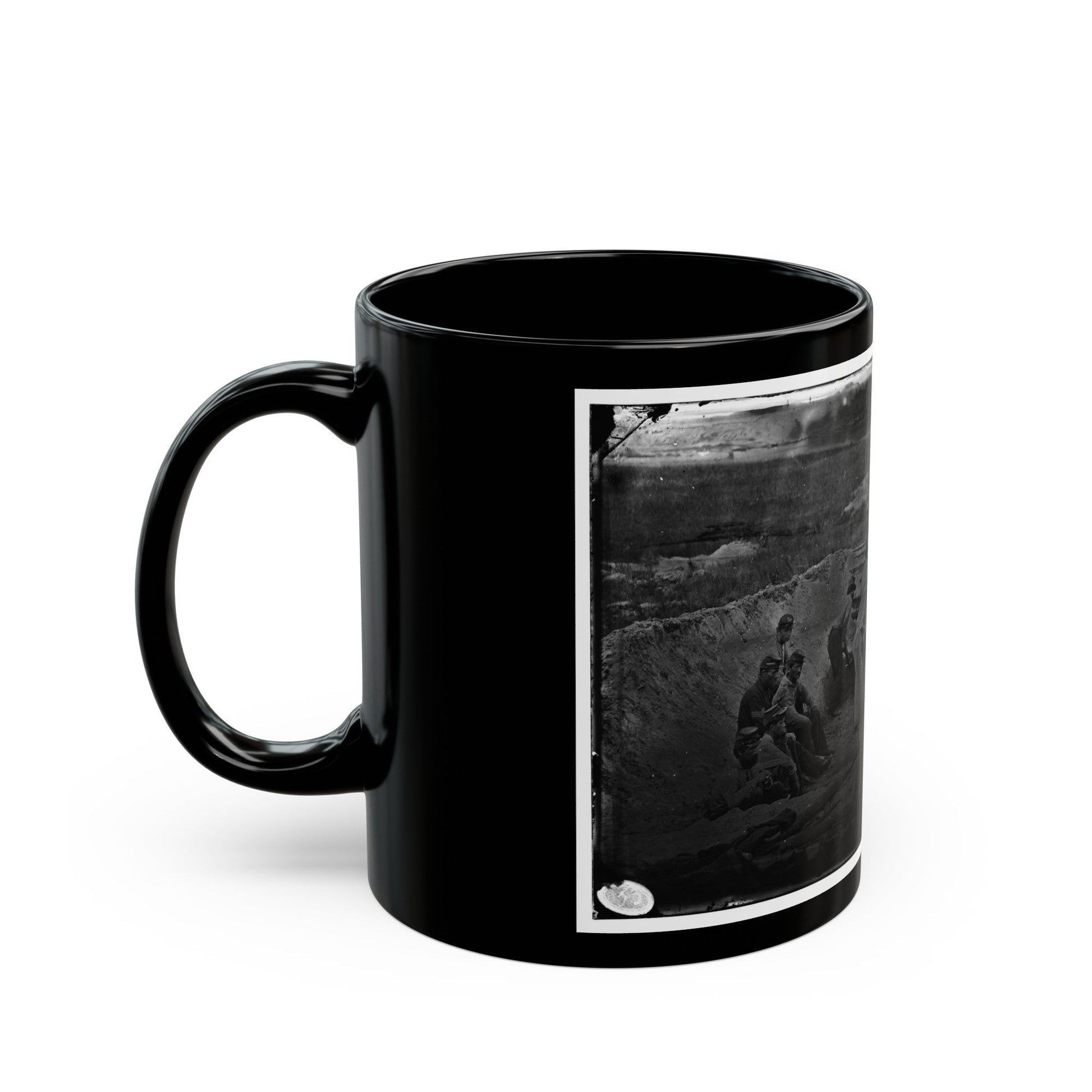 Morris Island, South Carolina. Full Sap (U.S. Civil War) Black Coffee Mug-The Sticker Space