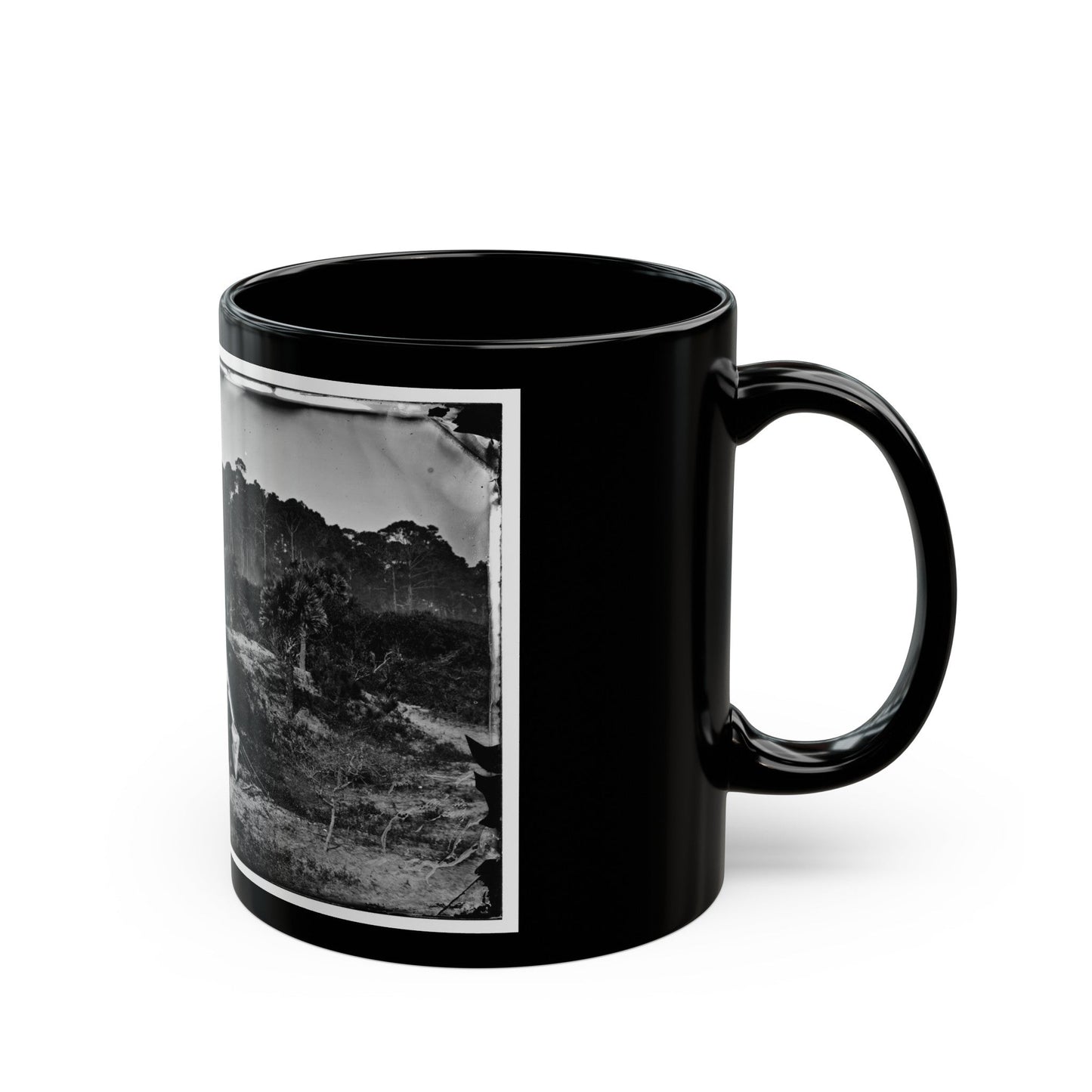 Morris Island, South Carolina. Two Men In Front Of Tent (U.S. Civil War) Black Coffee Mug-The Sticker Space