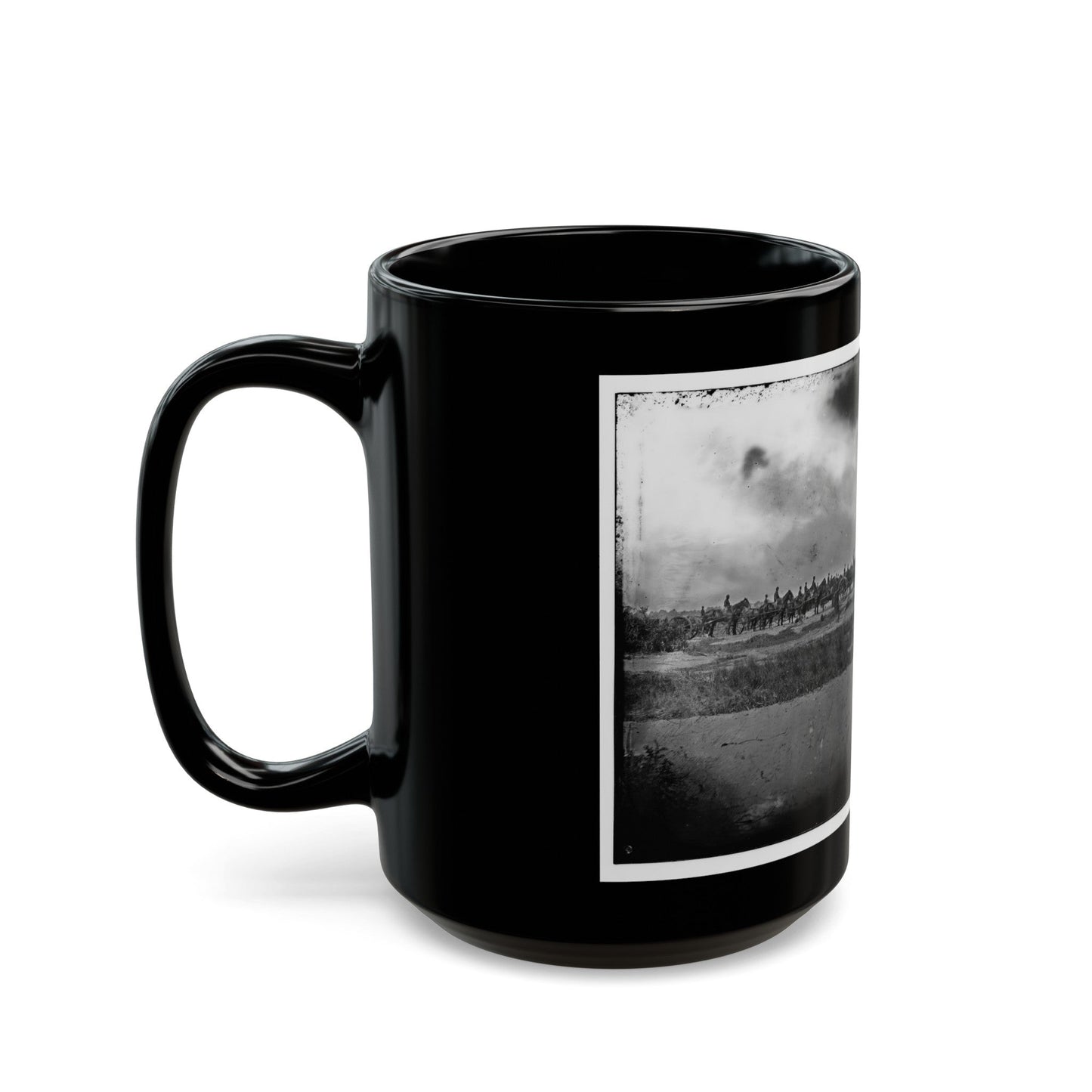 Morris Island, South Carolina. Unidentified Artillery Unit (U.S. Civil War) Black Coffee Mug-The Sticker Space