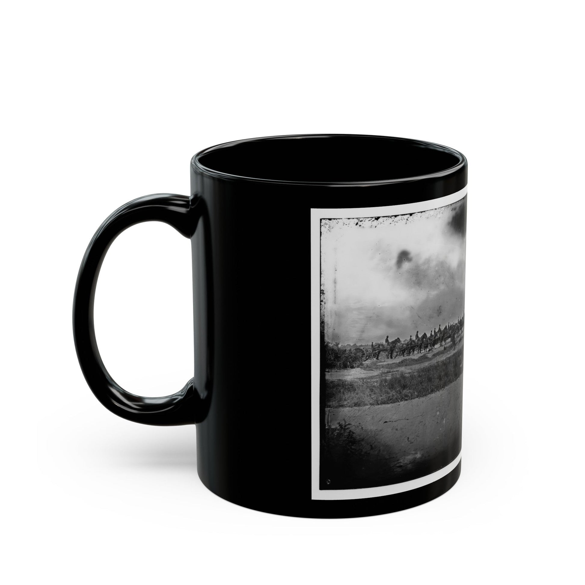 Morris Island, South Carolina. Unidentified Artillery Unit (U.S. Civil War) Black Coffee Mug-The Sticker Space