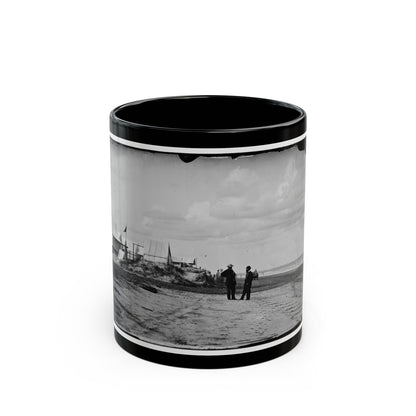 Morris Island, South Carolina. Unidentified Camp 001 (U.S. Civil War) Black Coffee Mug-11oz-The Sticker Space