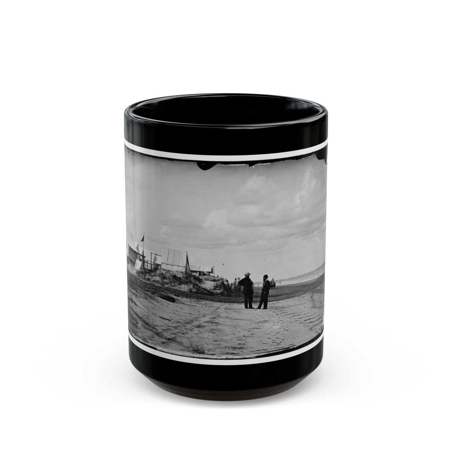 Morris Island, South Carolina. Unidentified Camp 001 (U.S. Civil War) Black Coffee Mug-15oz-The Sticker Space