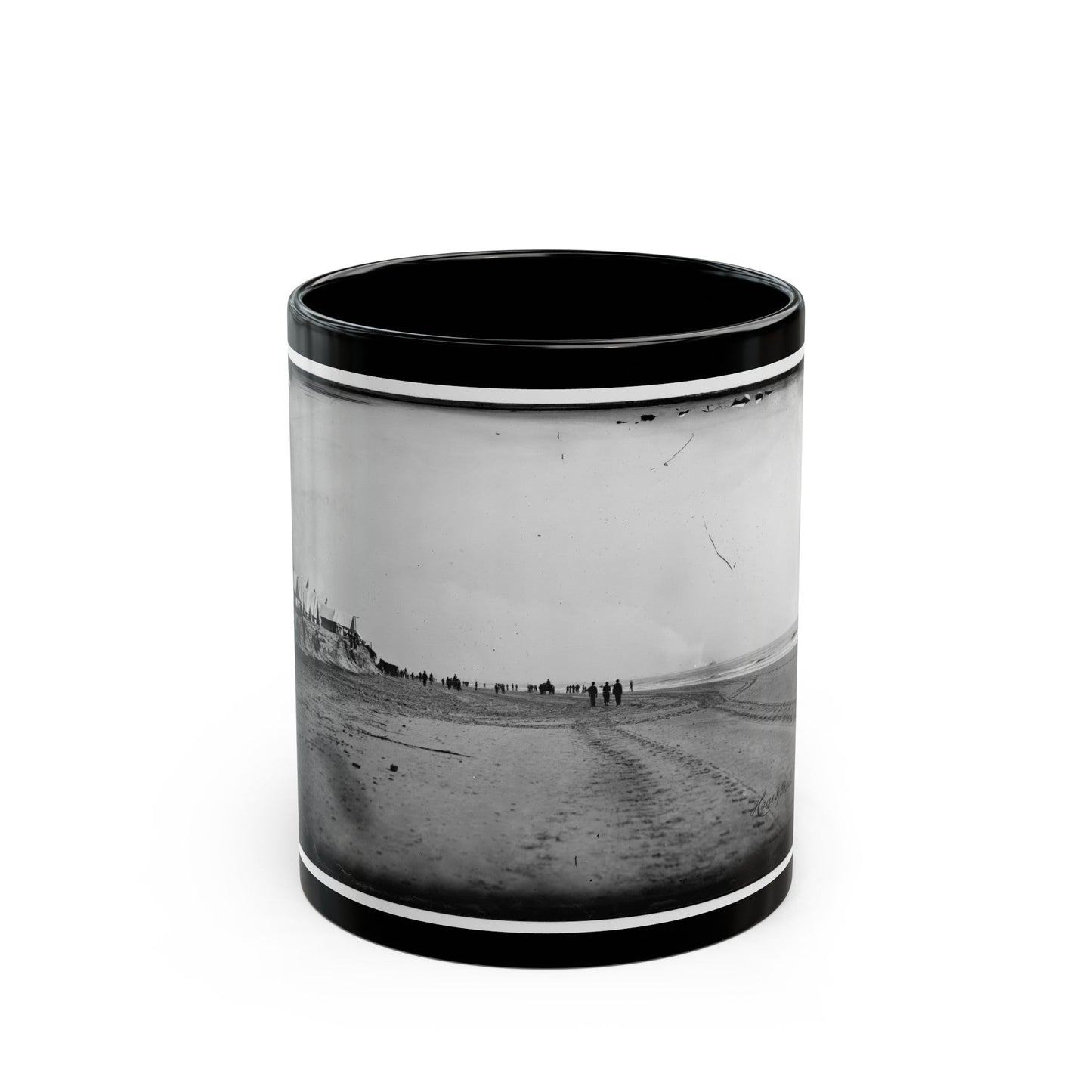 Morris Island, South Carolina. Unidentified Camp 002 (U.S. Civil War) Black Coffee Mug-11oz-The Sticker Space