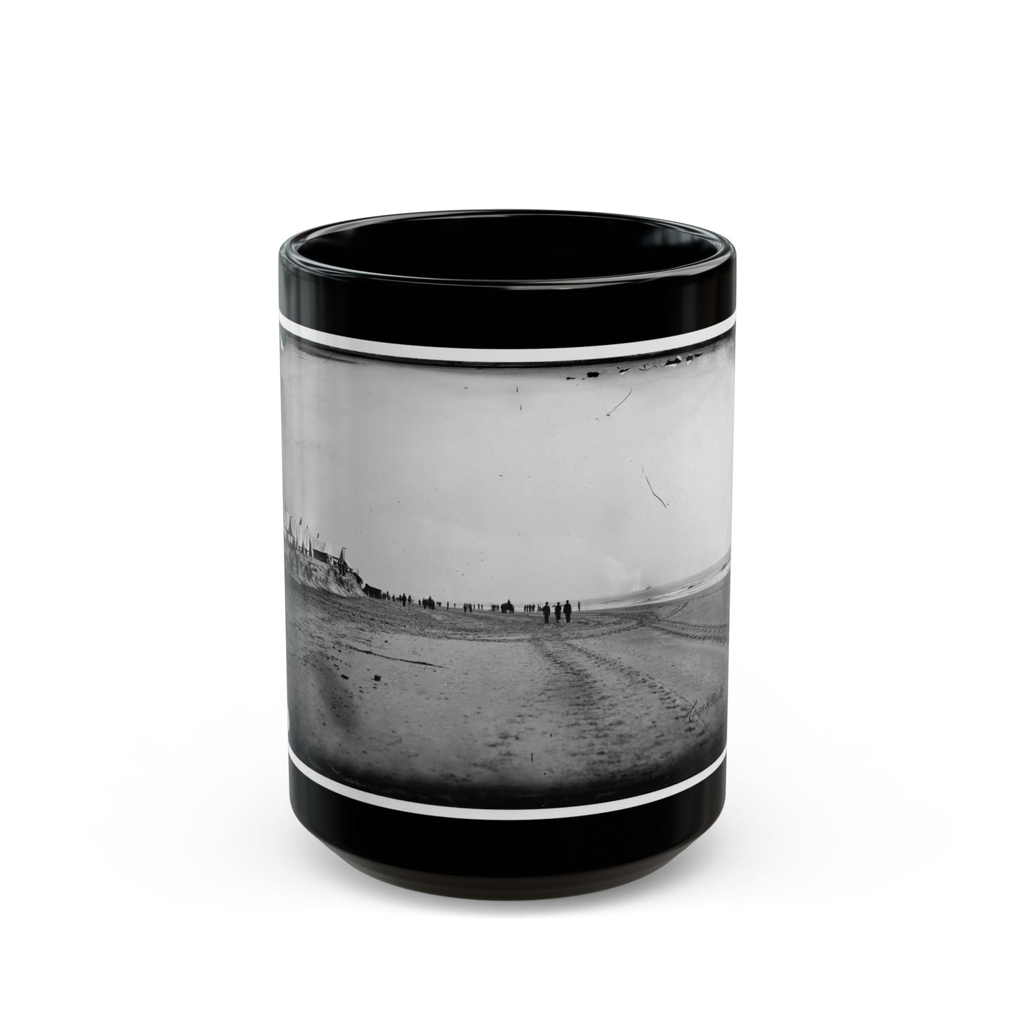 Morris Island, South Carolina. Unidentified Camp 002 (U.S. Civil War) Black Coffee Mug-15oz-The Sticker Space