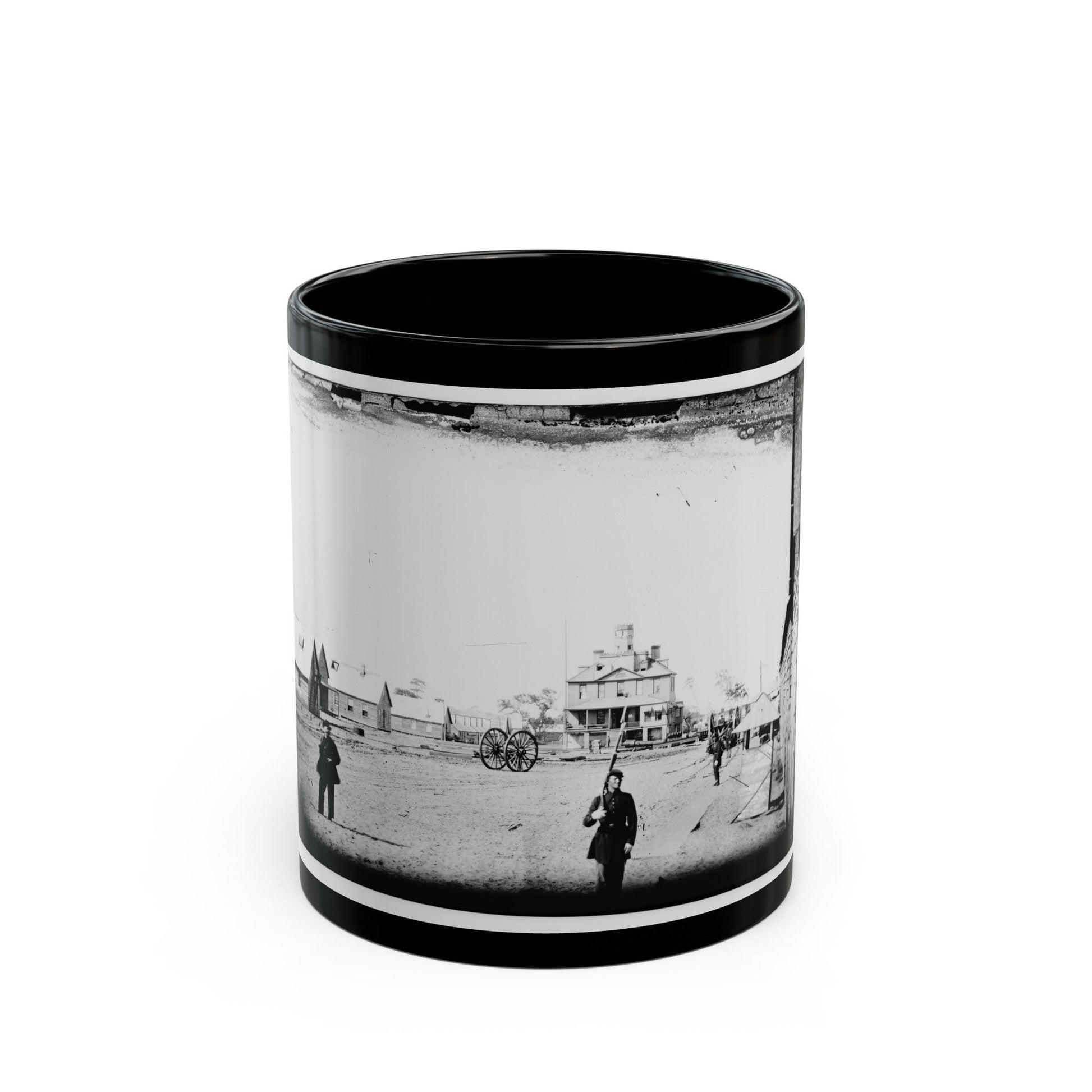 Morris Island, South Carolina. Unidentified Camp 004 (U.S. Civil War) Black Coffee Mug-11oz-The Sticker Space