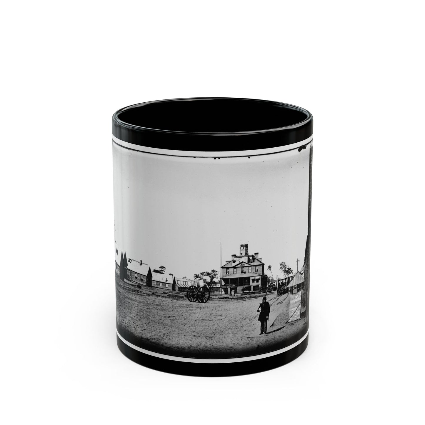 Morris Island, South Carolina. Unidentified Camp 005 (U.S. Civil War) Black Coffee Mug-11oz-The Sticker Space