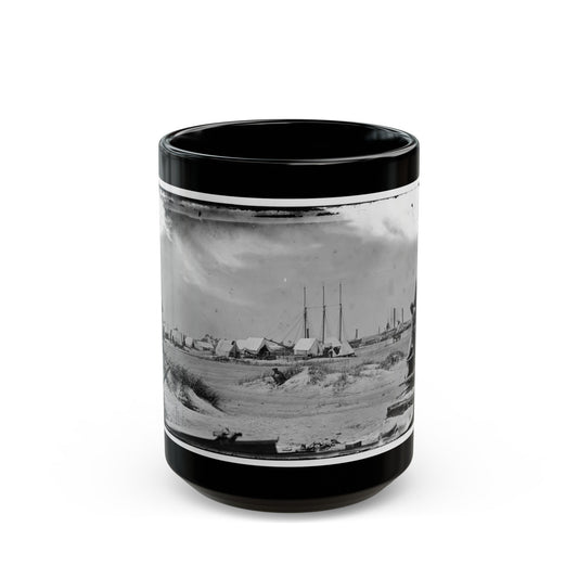 Morris Island, South Carolina. Unidentified Camp (U.S. Civil War) Black Coffee Mug-15oz-The Sticker Space